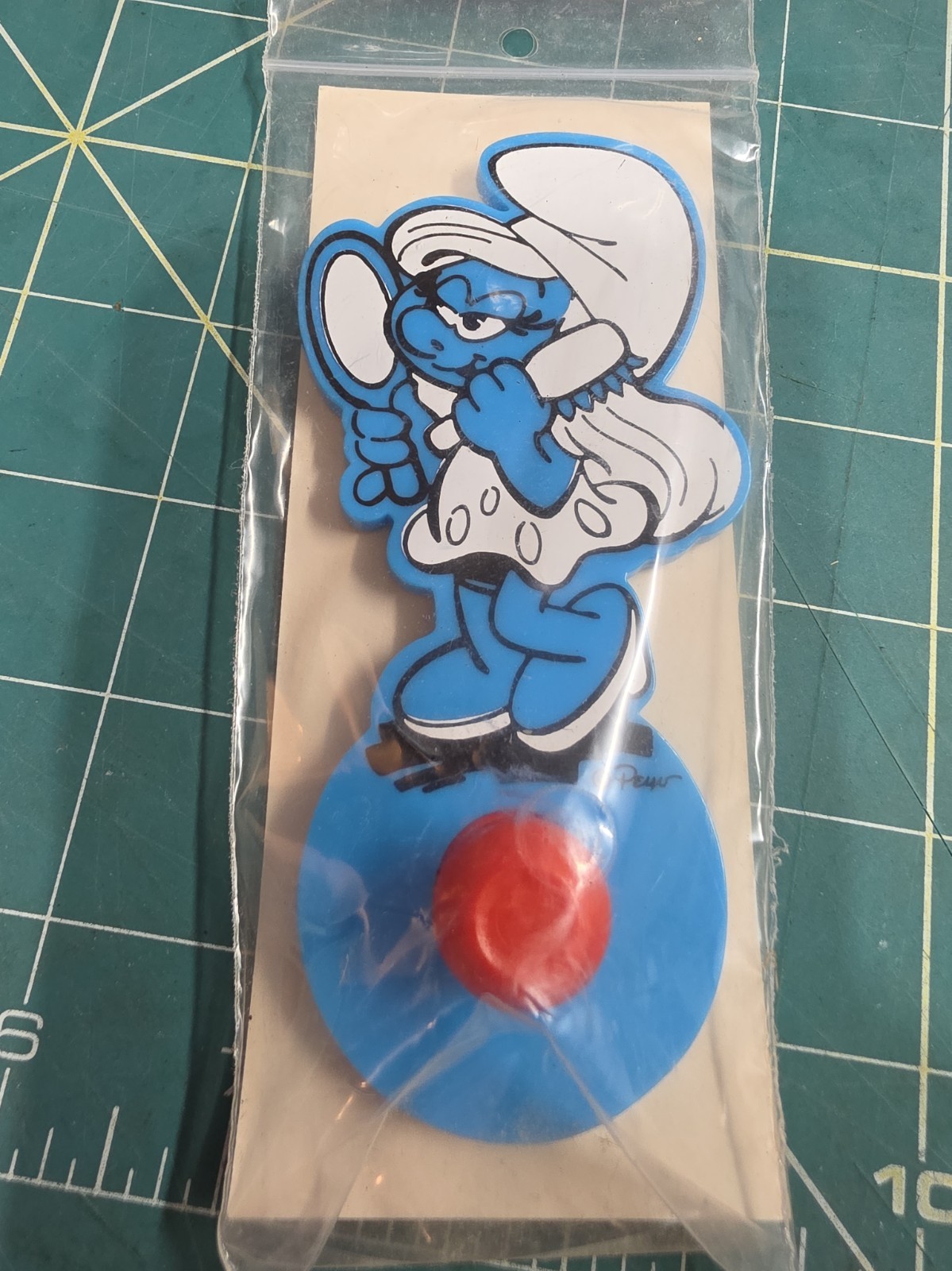 The Smurfs Rare Vintage 1979 Adhesive Wall Hanger 