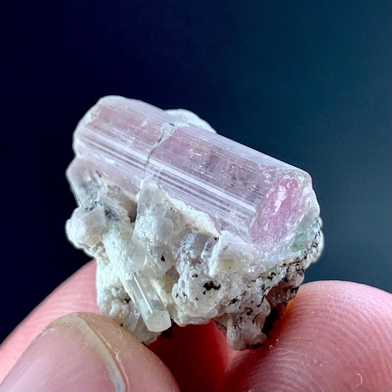 24 CT Terminated Natural Bi Colour Tourmaline Crystal with Mica @ Afghanistan
