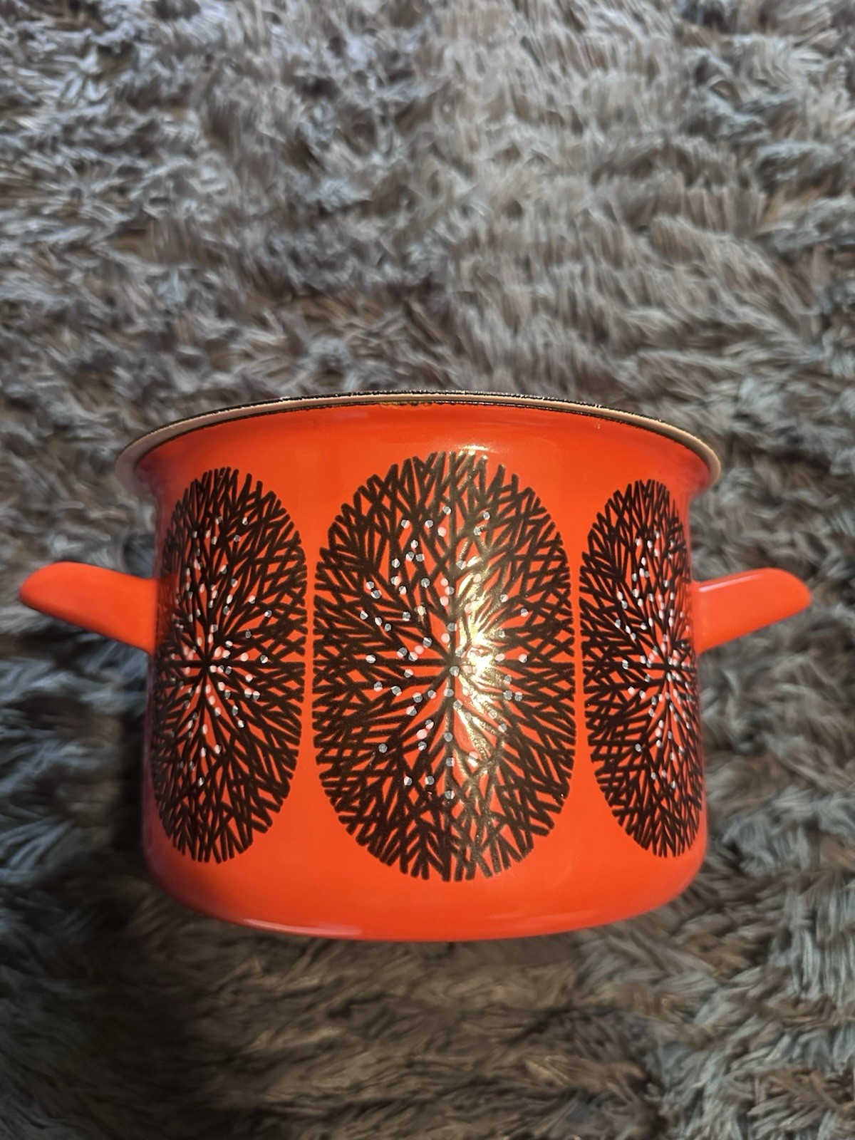 Vintage MCM Kaj Franck Finel Arabia Red Snowflake Enamel Pot Finland RARE