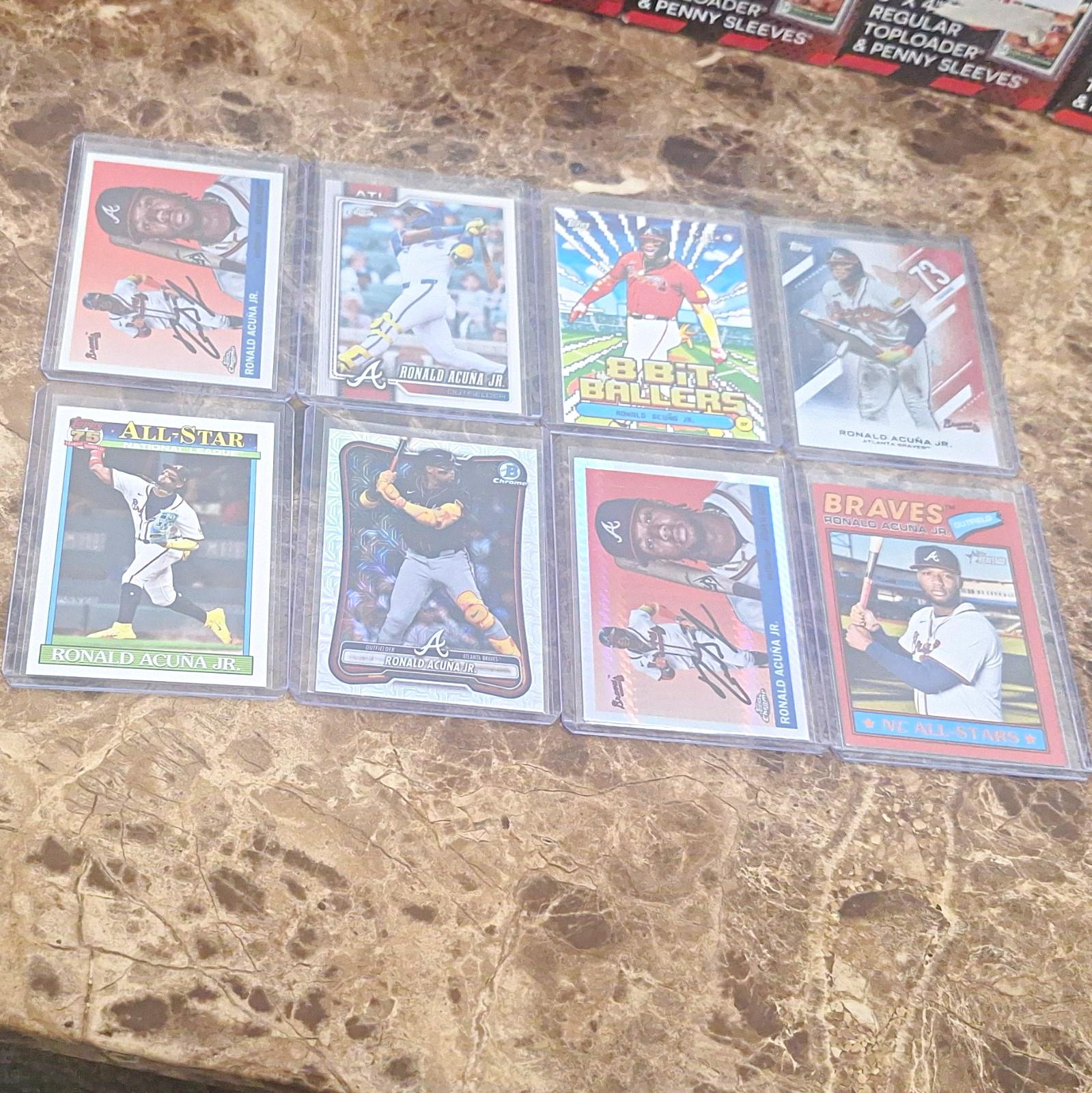 Ronald Acuña Jr Topps 8-Card Lot Auto Refractor Inserts