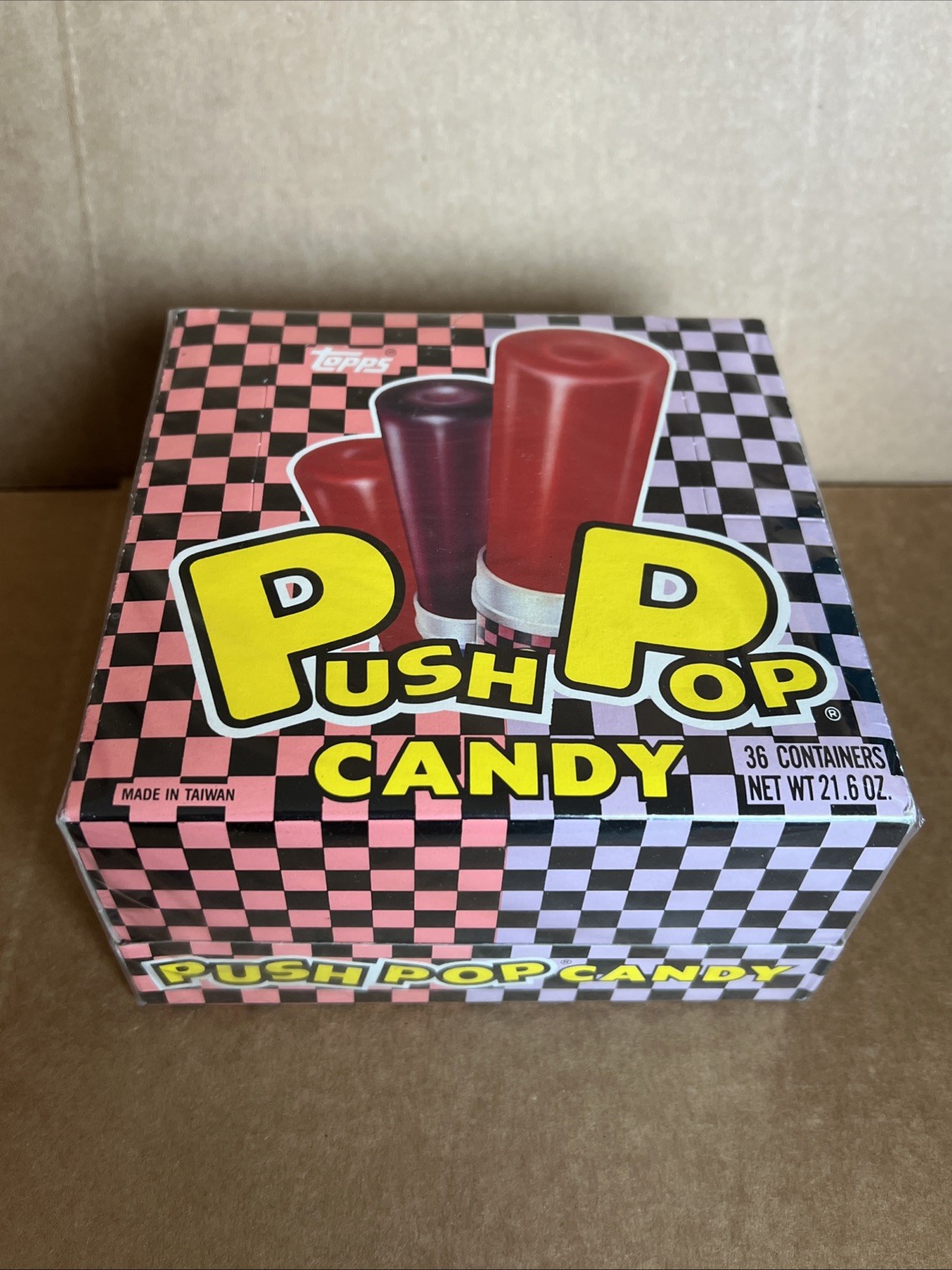 Vintage 1989 Topps Push Pop 36ct Full Case Factory Sealed Vintage Candy