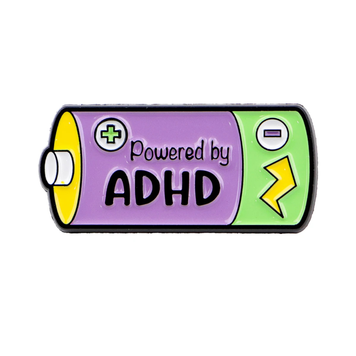ADHD Awareness Enamel Pin Battery Brooch Pines Lapel Pins Badge on Backpack