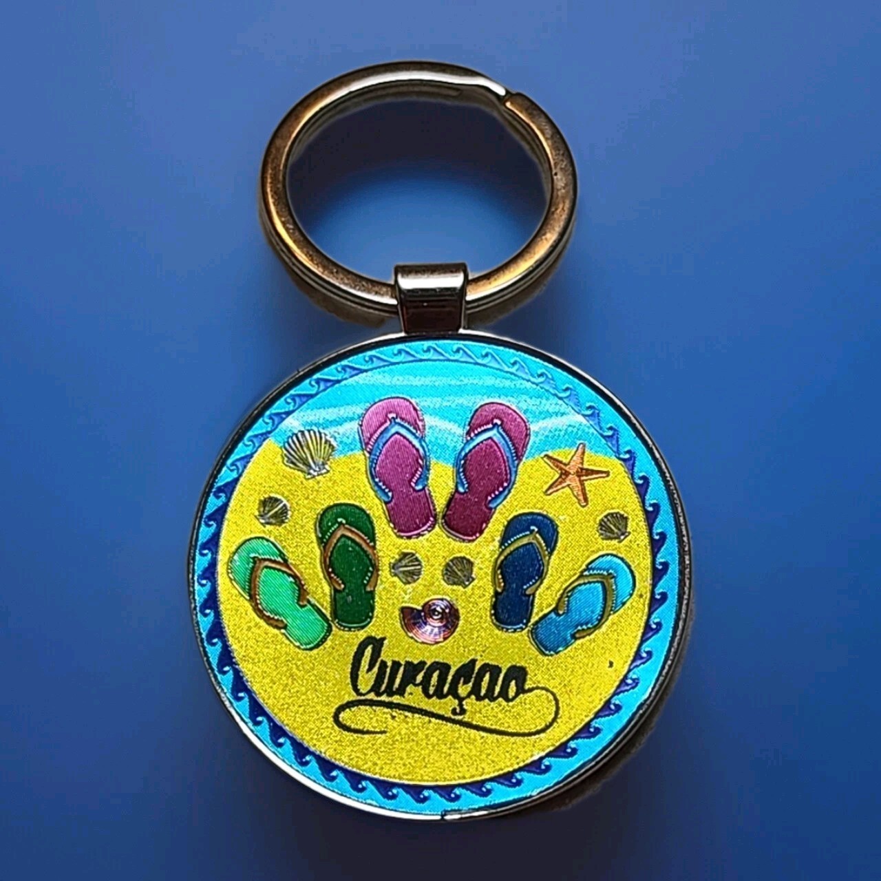 Vintage Curaçao Travel Souvenir Keychain Metal Unisex Collectible