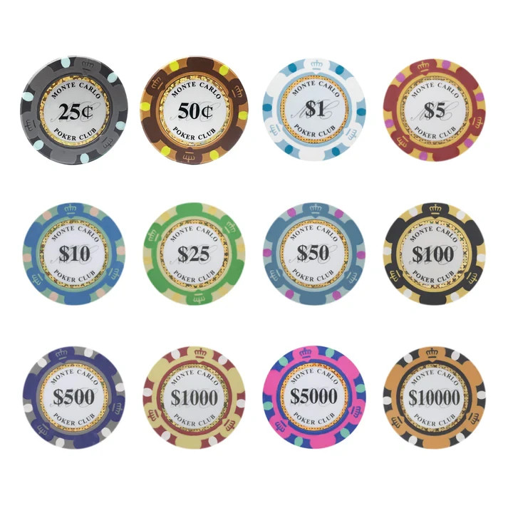New Bulk Lot of 600 Monte Carlo Poker Chips - Pick Denominations