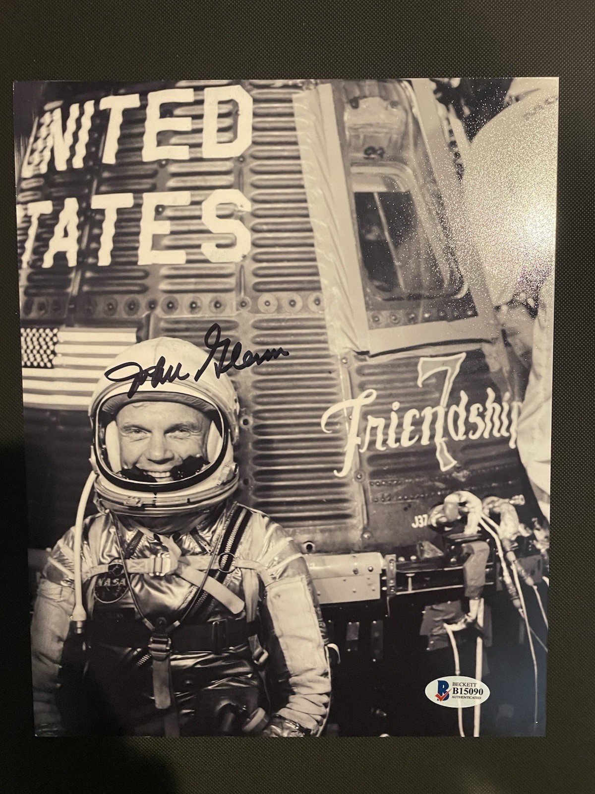 John Glenn Mercury Astronaut Signed 8x10 Beckett COA