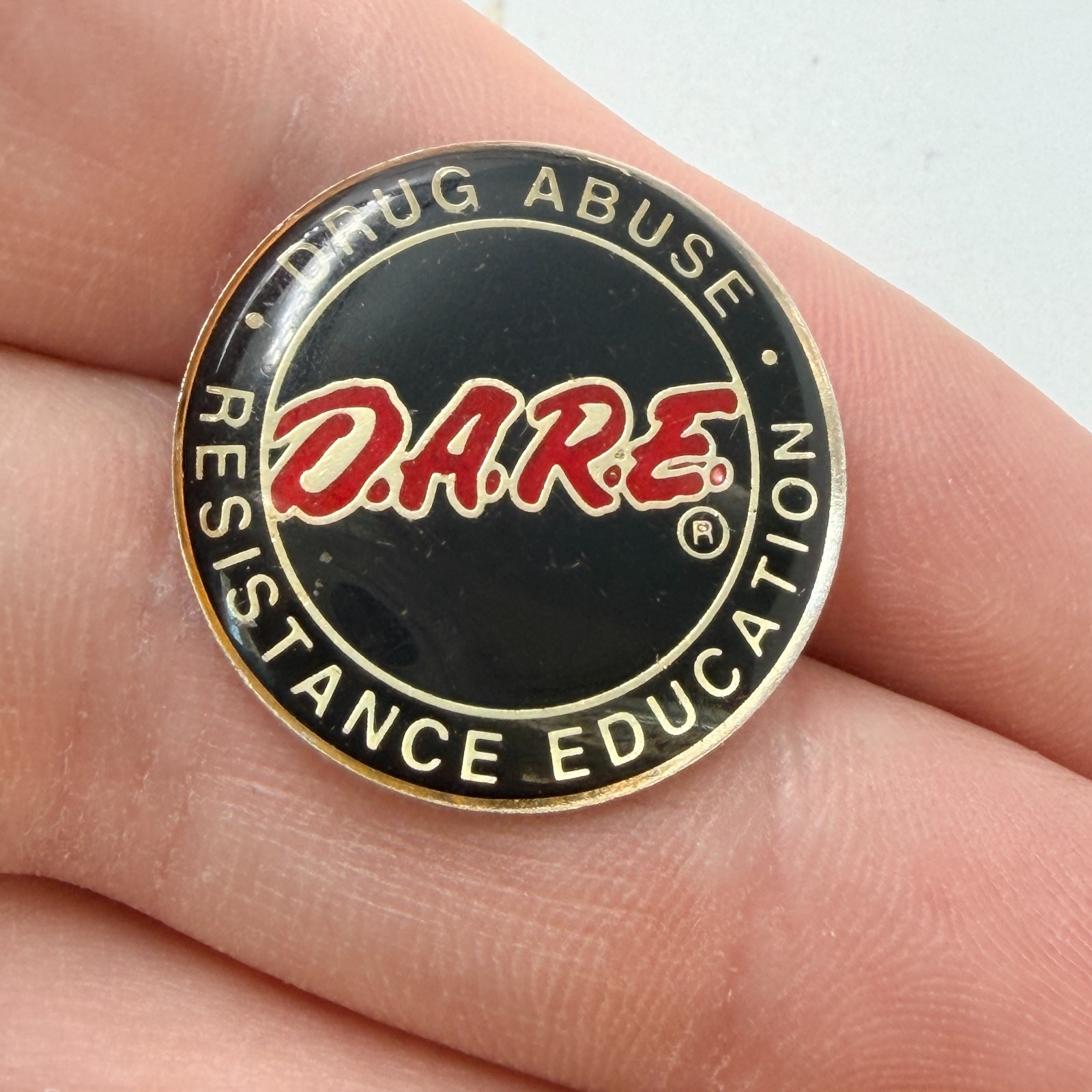 DARE Drug Abuse Resistance Education Lapel Pin Enamel Prevention Program Vintage