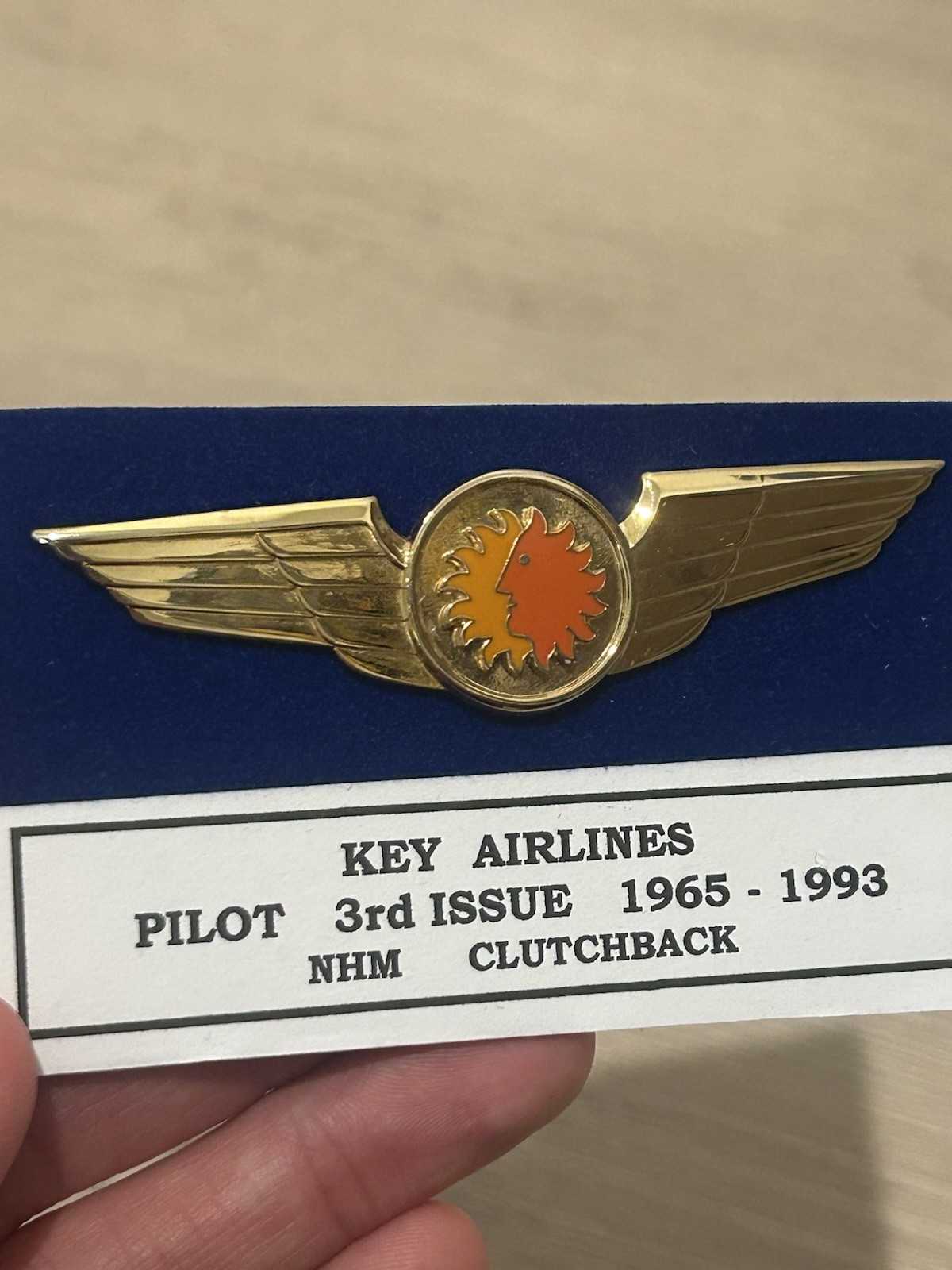 Ultra Rare Key Airlines Pilot Wings Prototype Sun King Variant National Rebrand