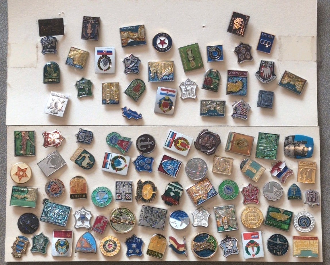 Vtg Lot 88 Yugoslavia Enamel Stickpins Croatia Rijeka Split Grand Prix Soccer 