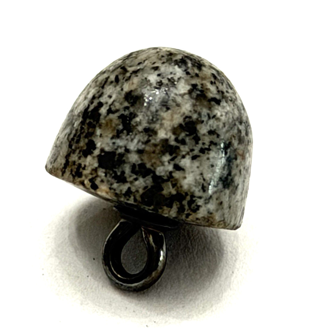 Vintage DOMED GRANITE Stone Button - 1/2