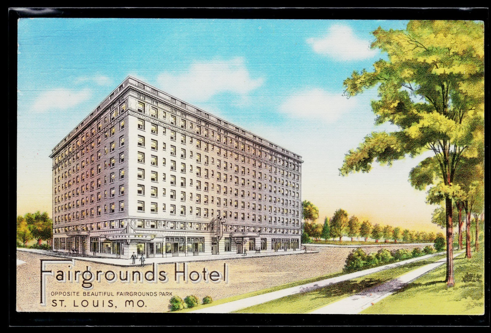 St. Louis Missouri MO - FAIRGROUNDS HOTEL - Vintage Postcard, postmarked 1954
