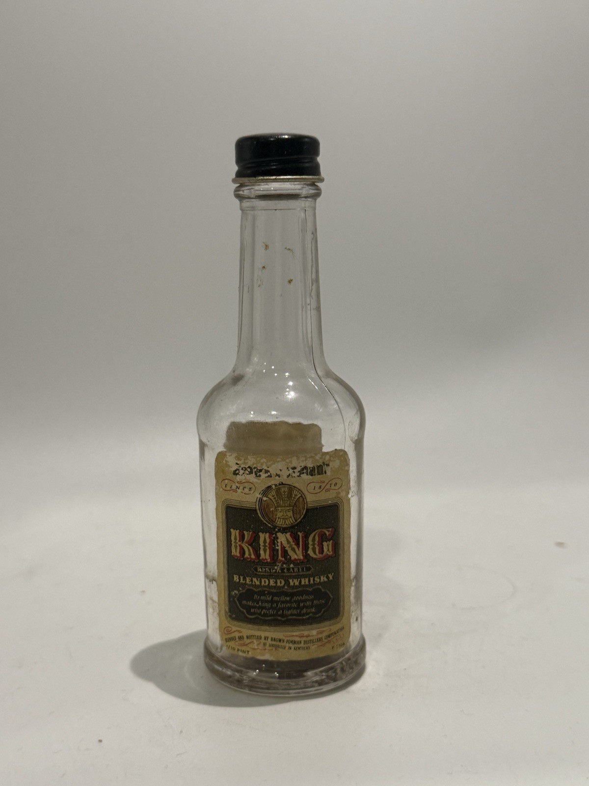 Vintage Forman’s King Blended Whisky Mini Bottle 1/10 Pint 86 Proof Empty #A1
