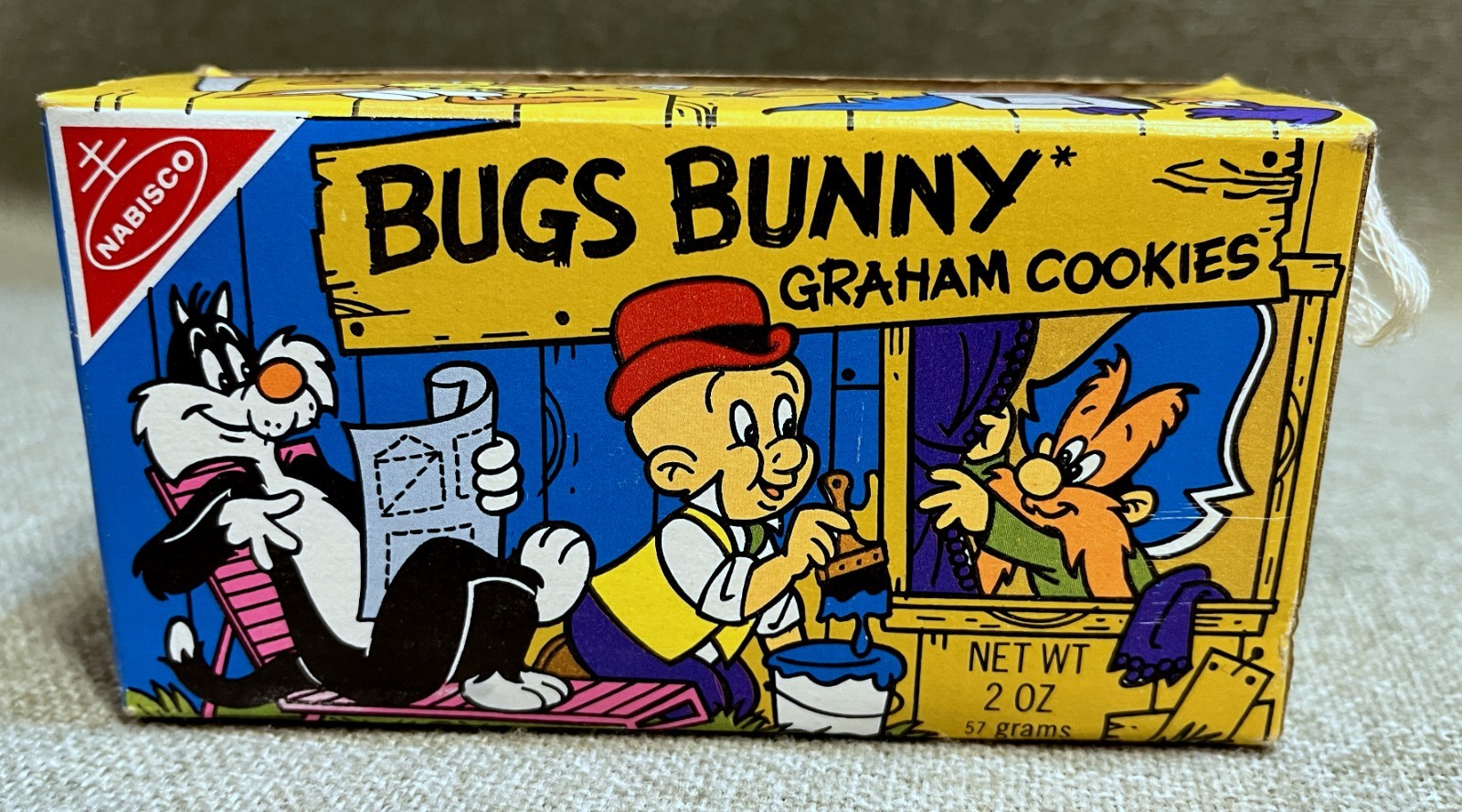Vintage Nabisco Looney Tunes Bugs Bunny Graham Cookies 1979 Empty Box w Handle