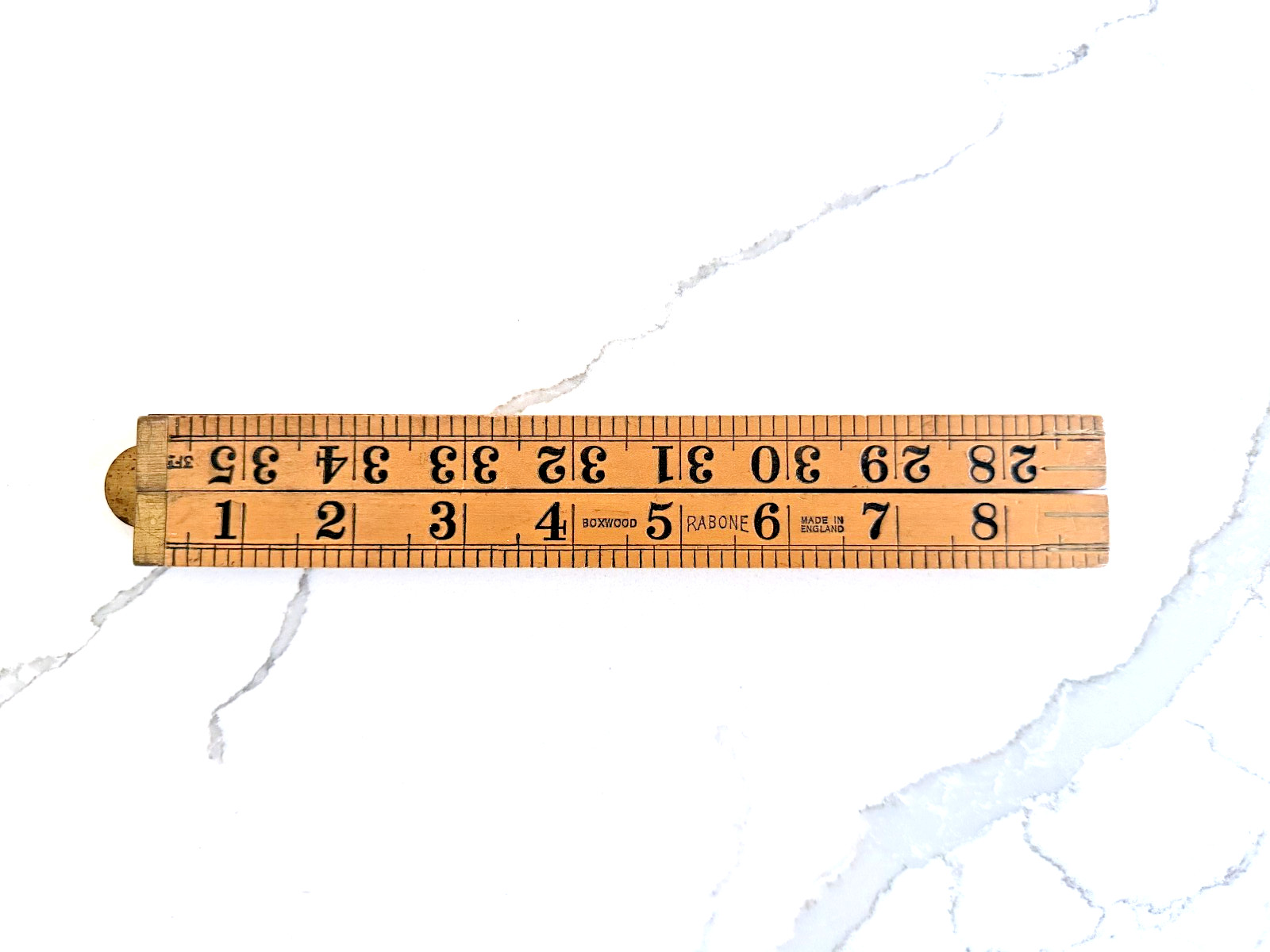 Rabone Vintage Original No. 1167 Boxwood Folding Rule Ruler Made in England