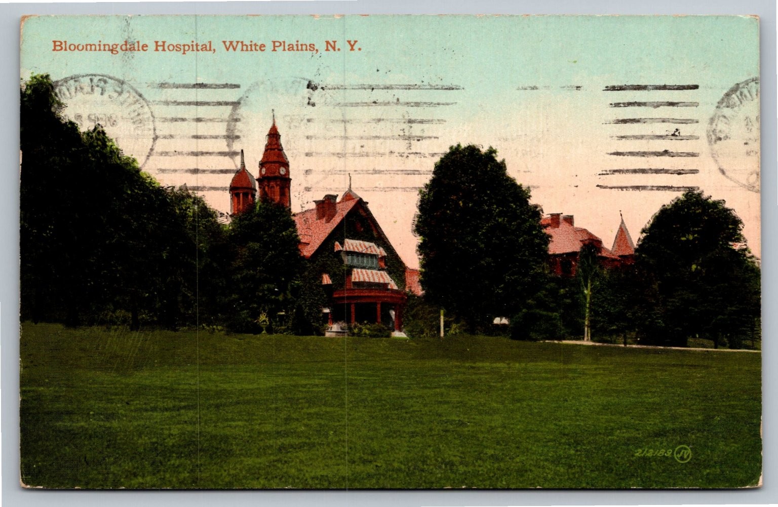 Bloomingdale Hospital White Plains NY 1910 Postcard Clock Tower