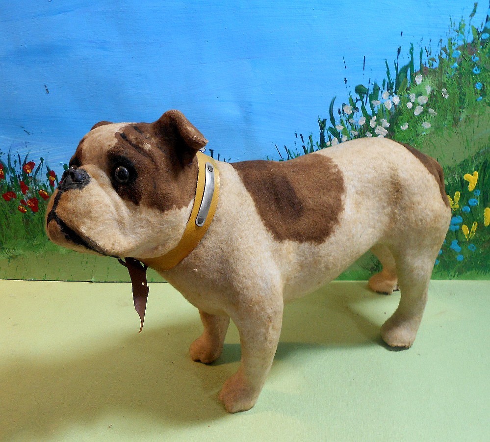 Antique German Bulldog Candy Container -Glass Eyes, 8 1/2