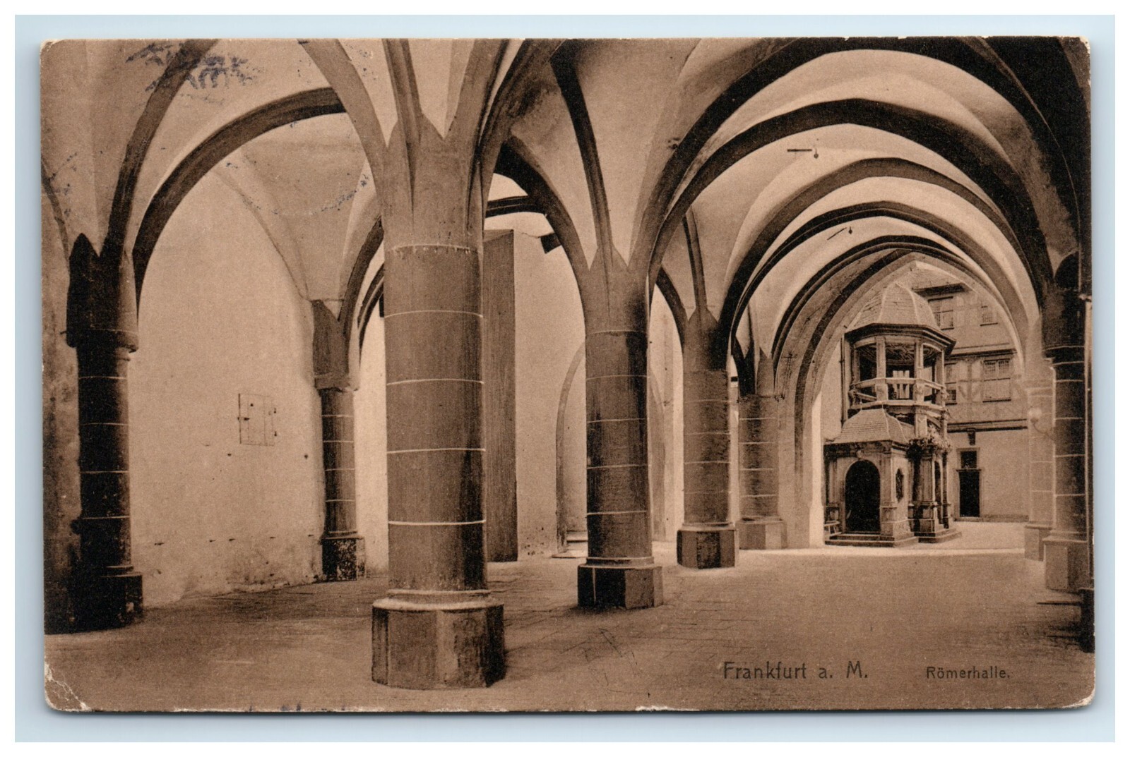 Postcard Frankfurt a M Romerhalle Germany Posted 1913 ?Collotype