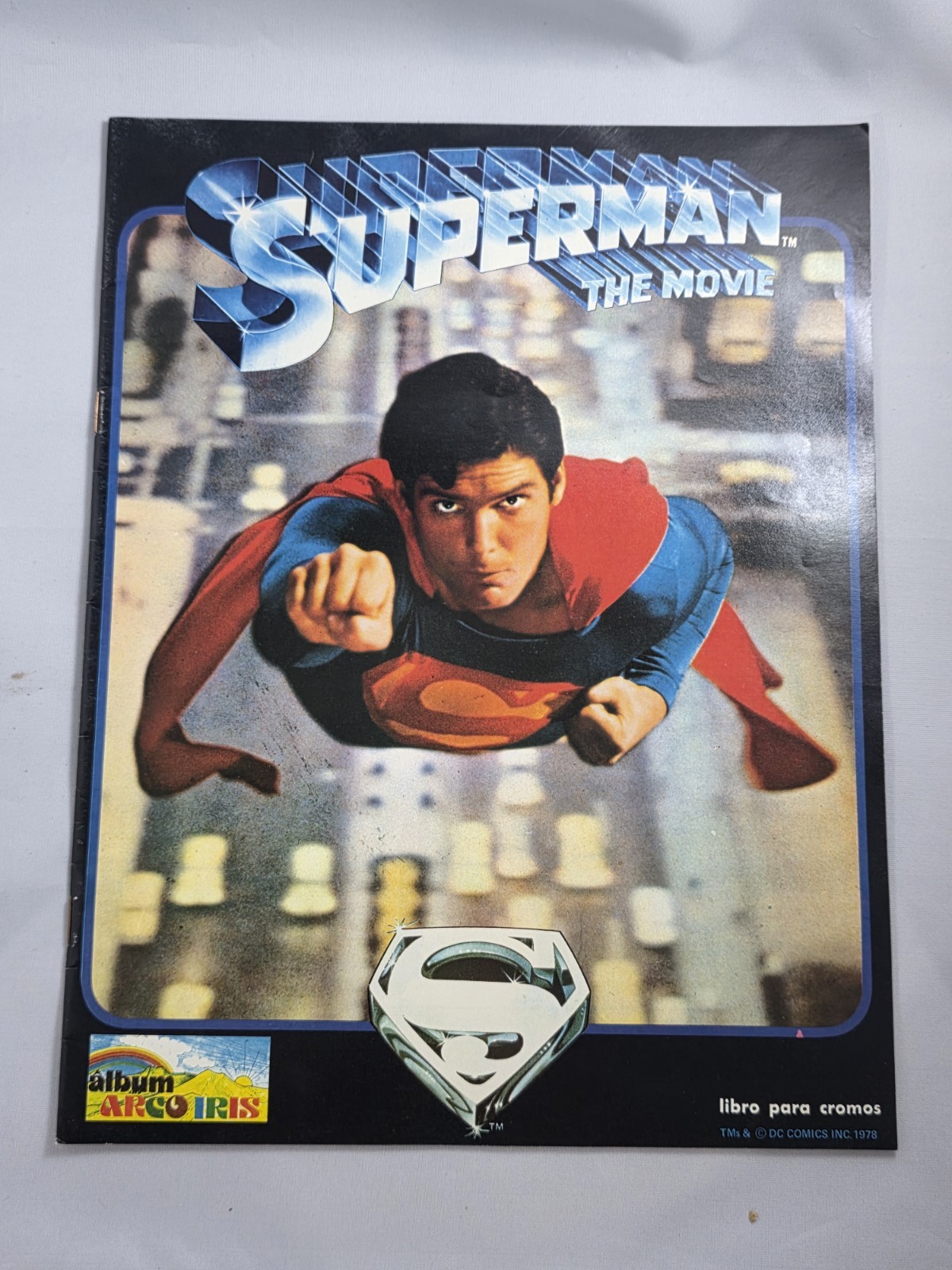 Vintage 1978 Àlbum Iris Superman The Movie Sticker Album Empty Costa Rica RARE 