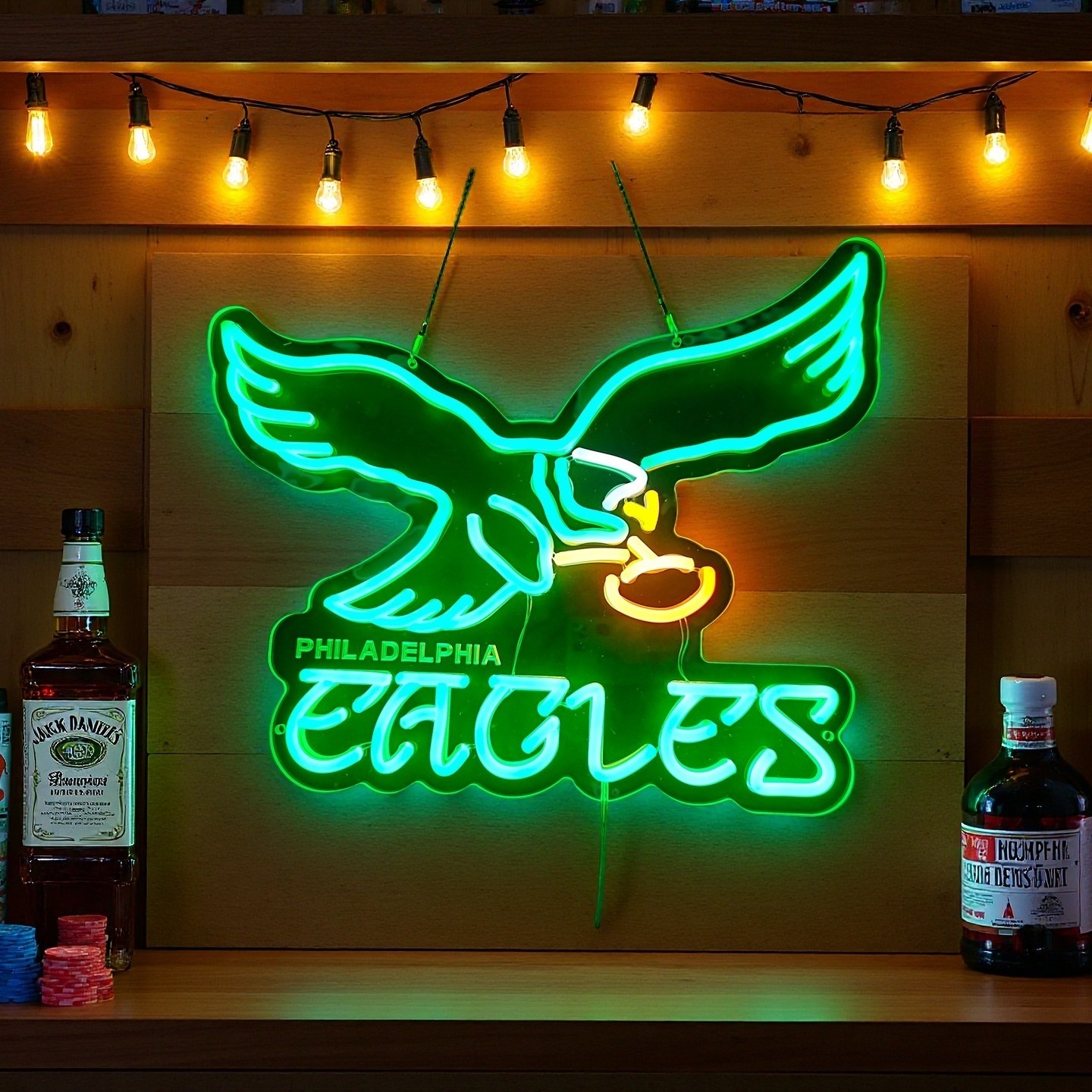 Philadelphia Eagles Vivid LED Neon Sign With Dimmer USB Powered Light Lamp