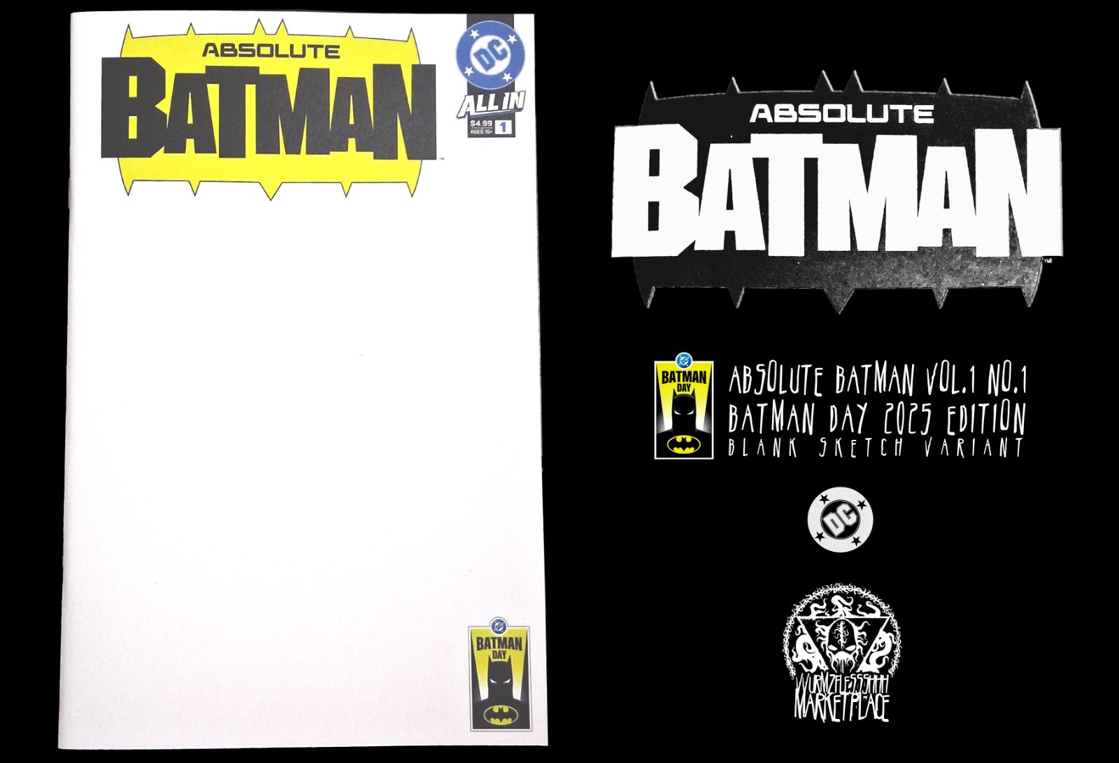 Absolute Batman Vol. 1 No.1 Blank Sketch Batman Day 2025 Special Edition NM
