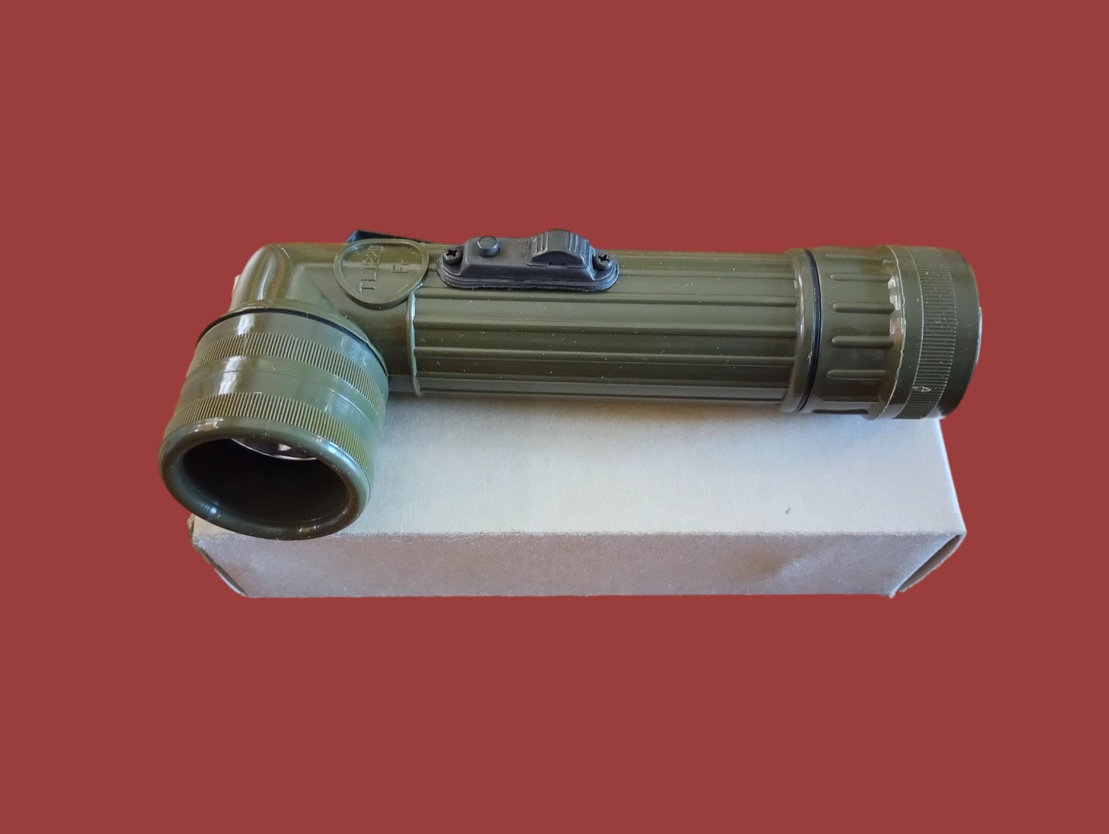 FRENCH MILITARY ISSUE ANGLE HEAD FLASHLIGHT TL122D OD GREEN ORIGINAL SURPLUS NEW