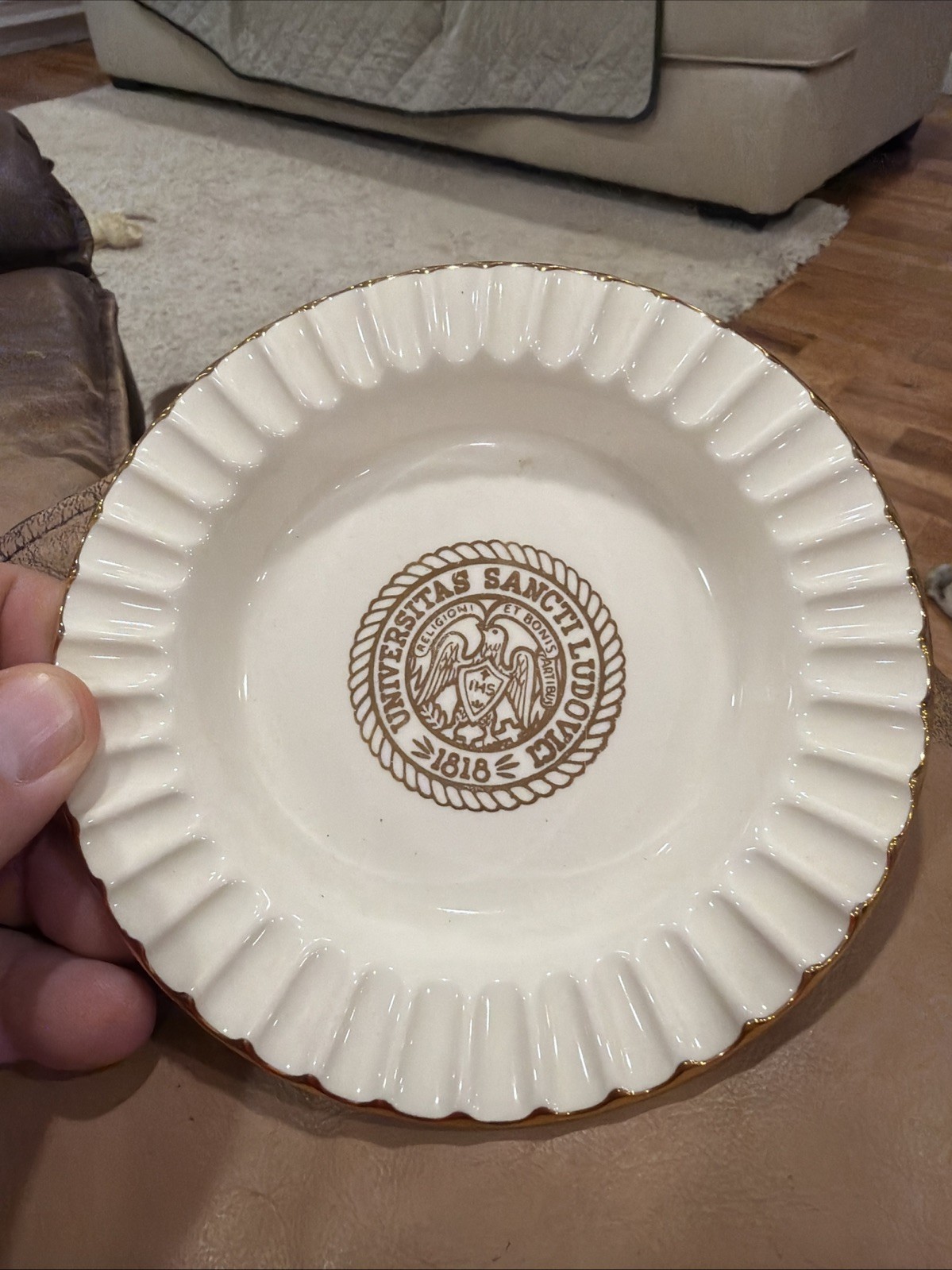 Vintage WC Bunting Co Ceramic Ashtray/Trinket Dish-SLU St. Louis University EUC