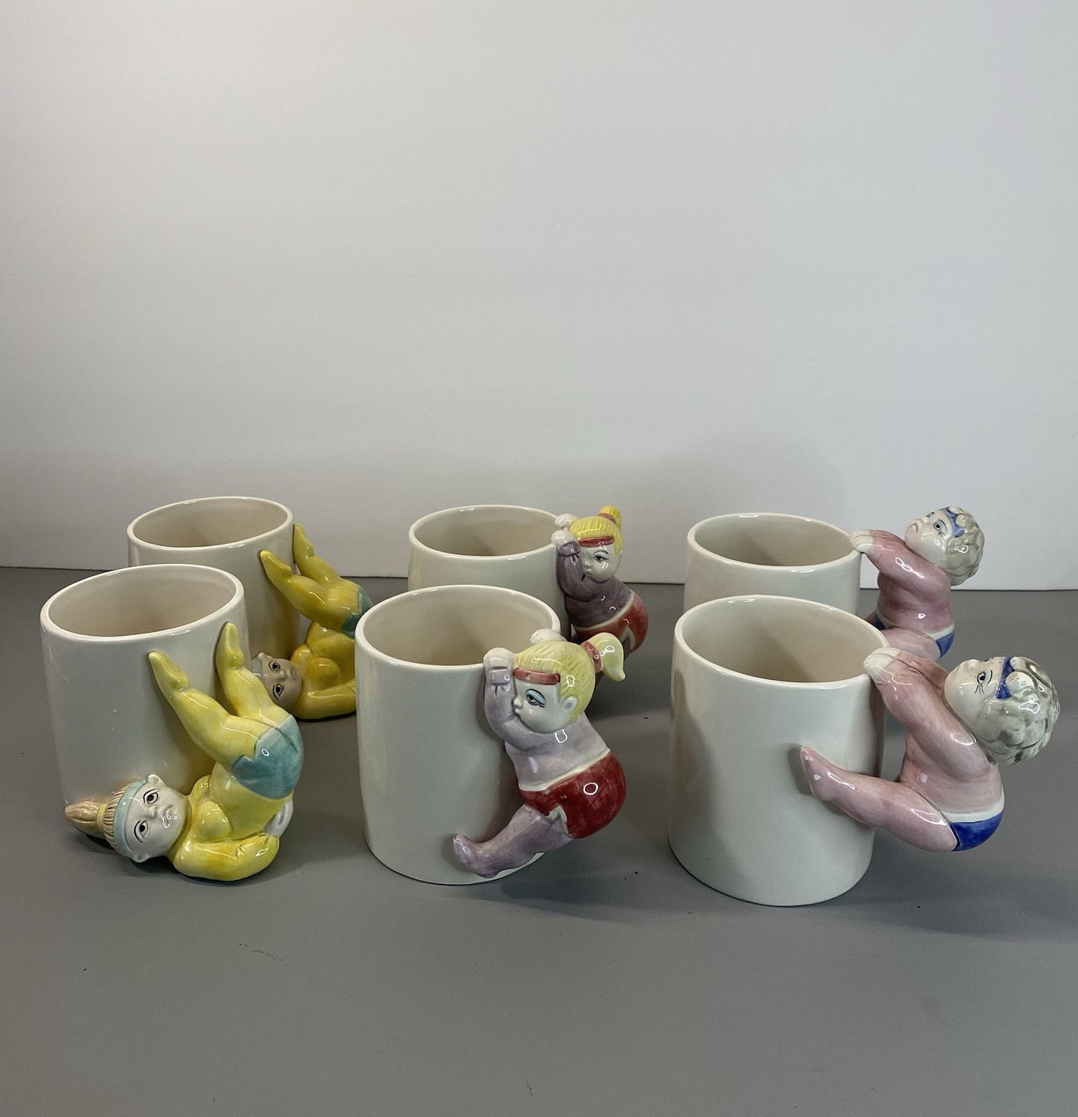 Set of 6 Omnibus By Fitz And Floyd Vintage Coffee Mug Child Dancer Excellent