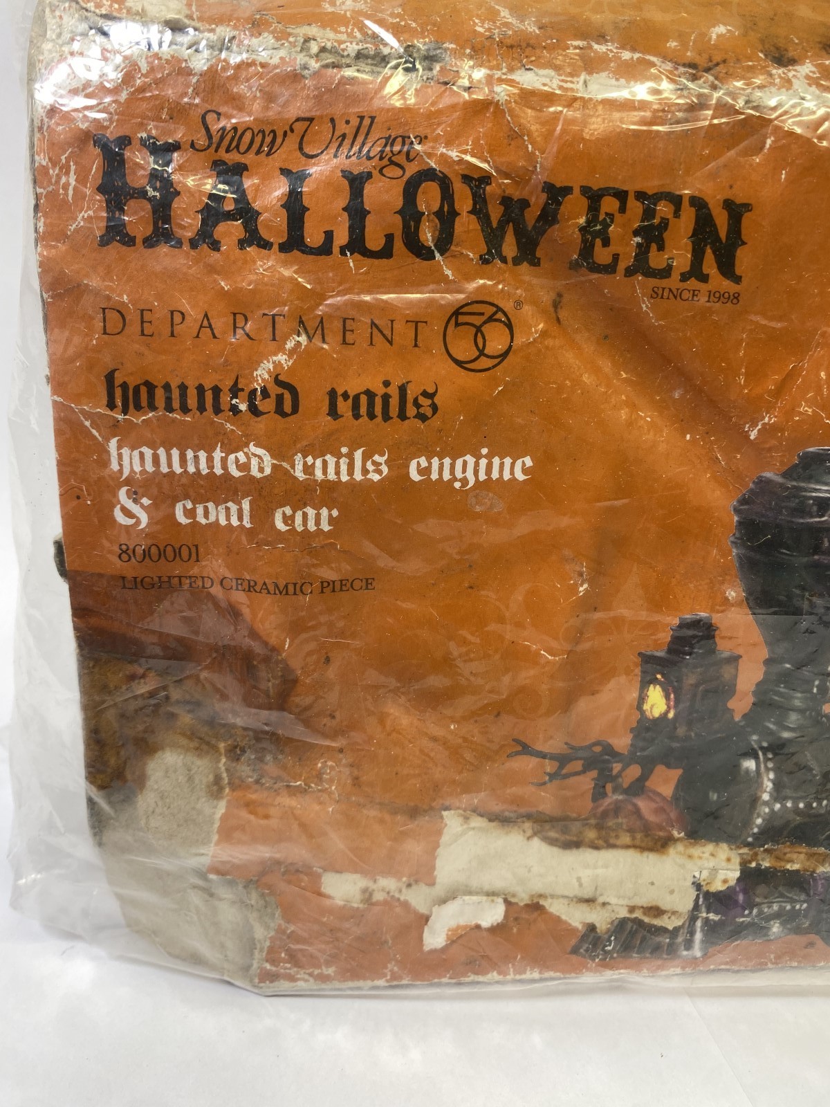 Dept 56 Snow Village Halloween Haunted Rails Engine Coal Car 800001 Working