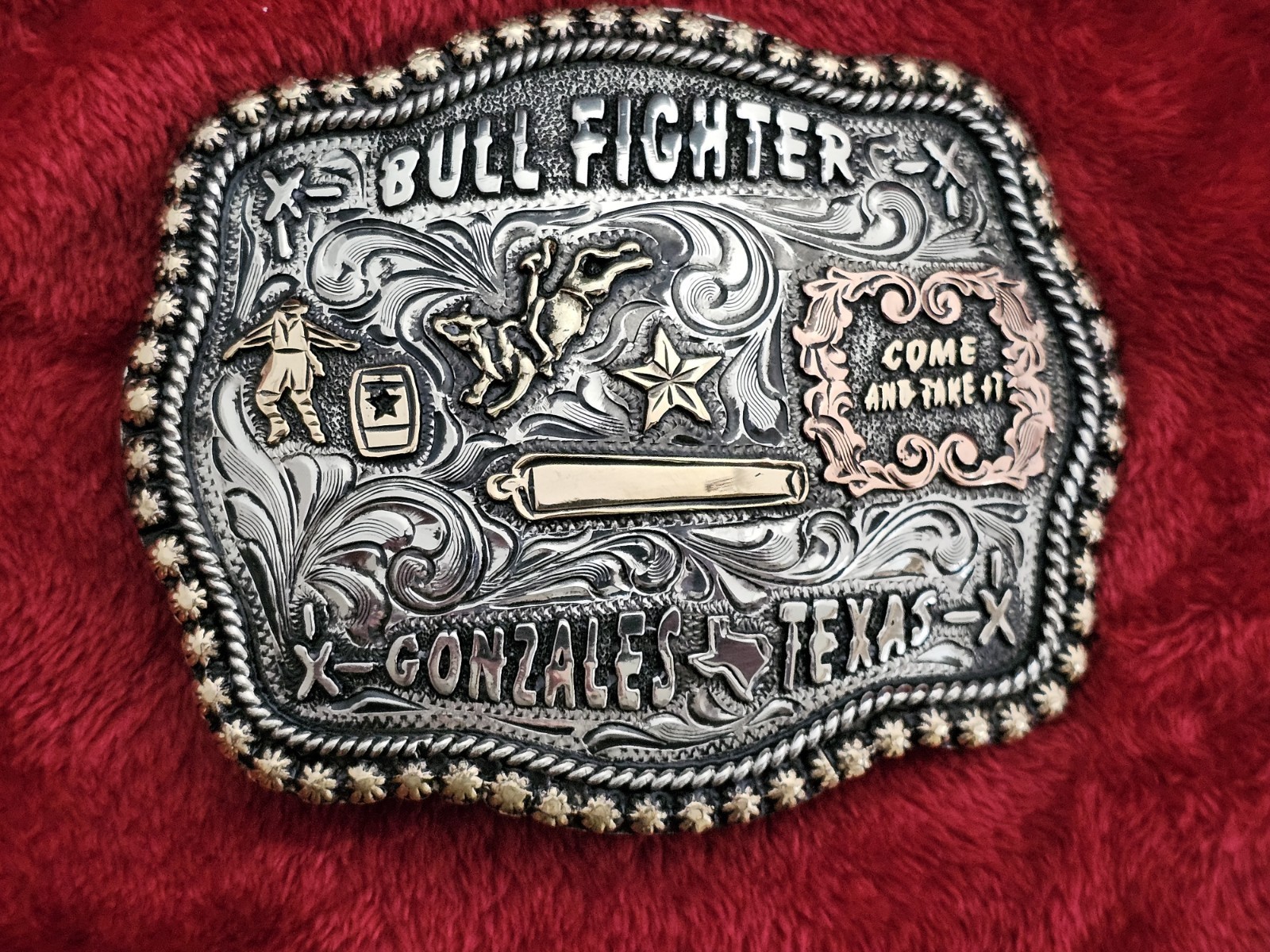 Bullfighting Champion ☆X~TREME☆RODEO TROPHY BUCKLE☆Gonzales Texas☆Rare☆573