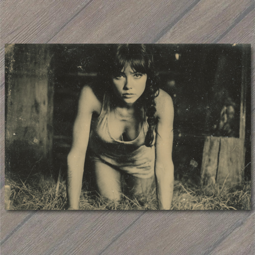 POSTCARD Gothic Crawling Woman Night Terror Horror Mood