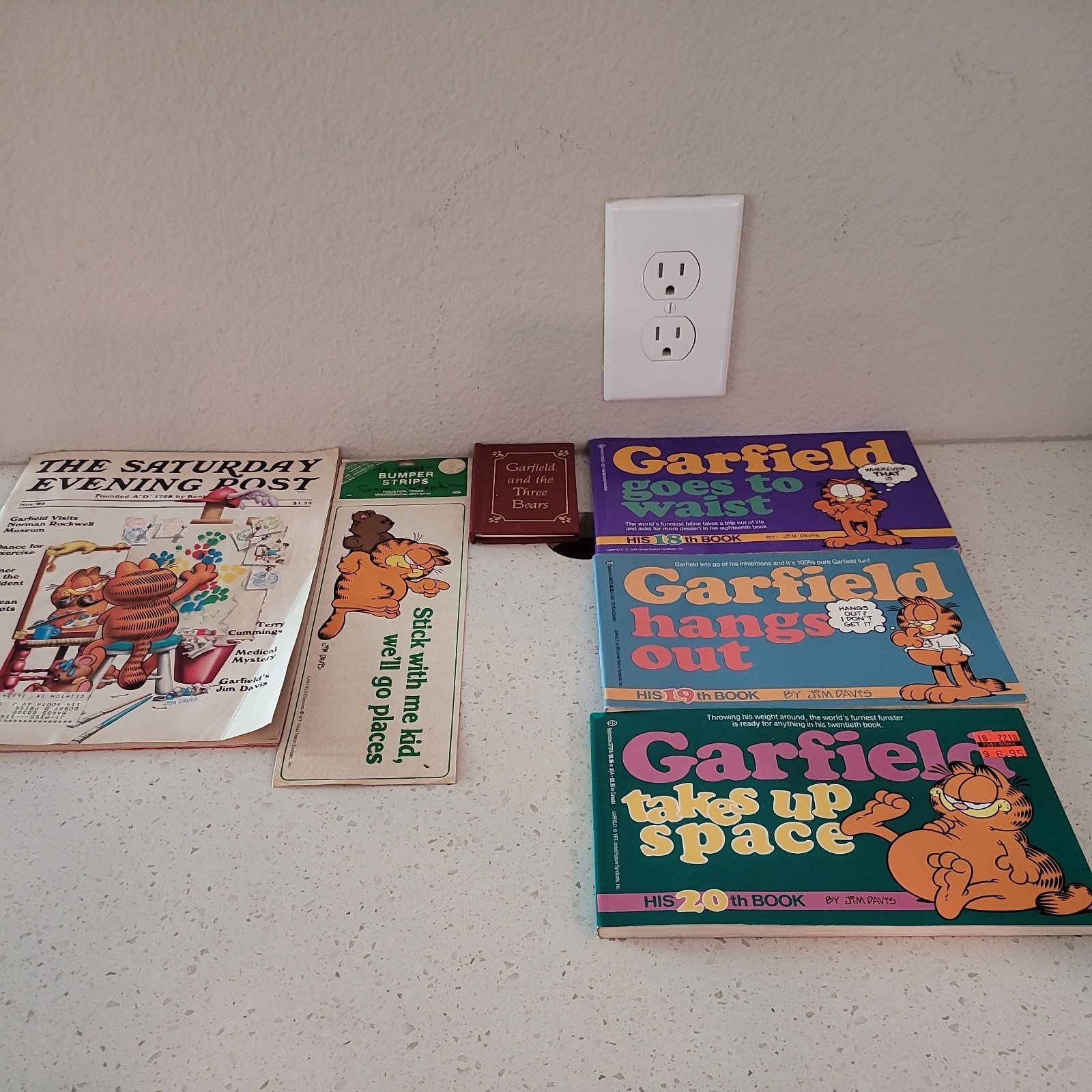 vintage garfield 1990 books and journals lot of 5