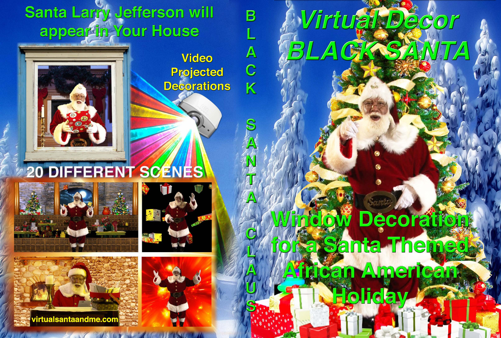 BLACK VIRTUAL SANTA, AFRICAN AMERICAN SANTA LARRY JEFFERSON DVD by Jon Hyers
