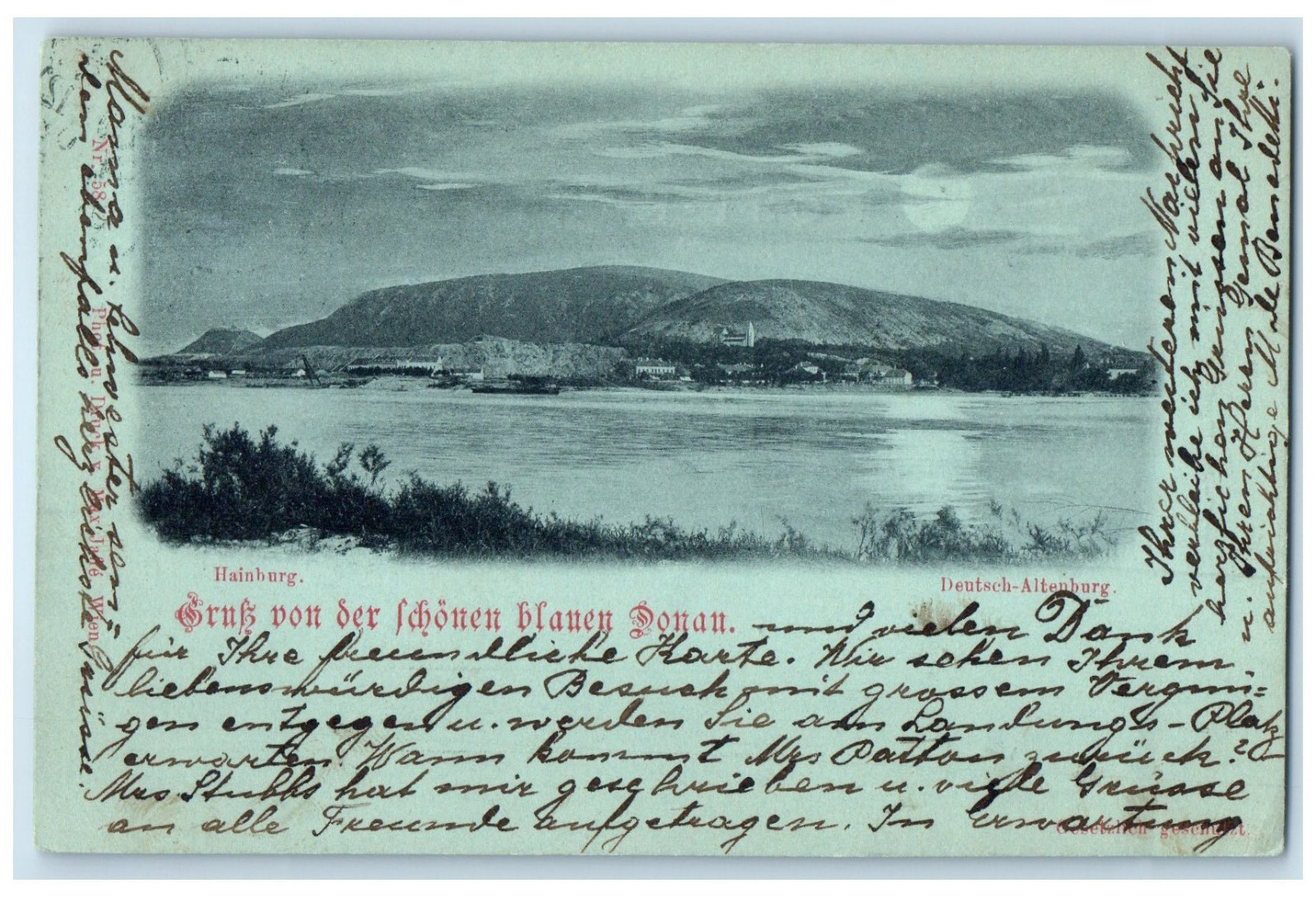 c1905 Greetings from the Beautiful Blue Sonan Austria Posted Postcard