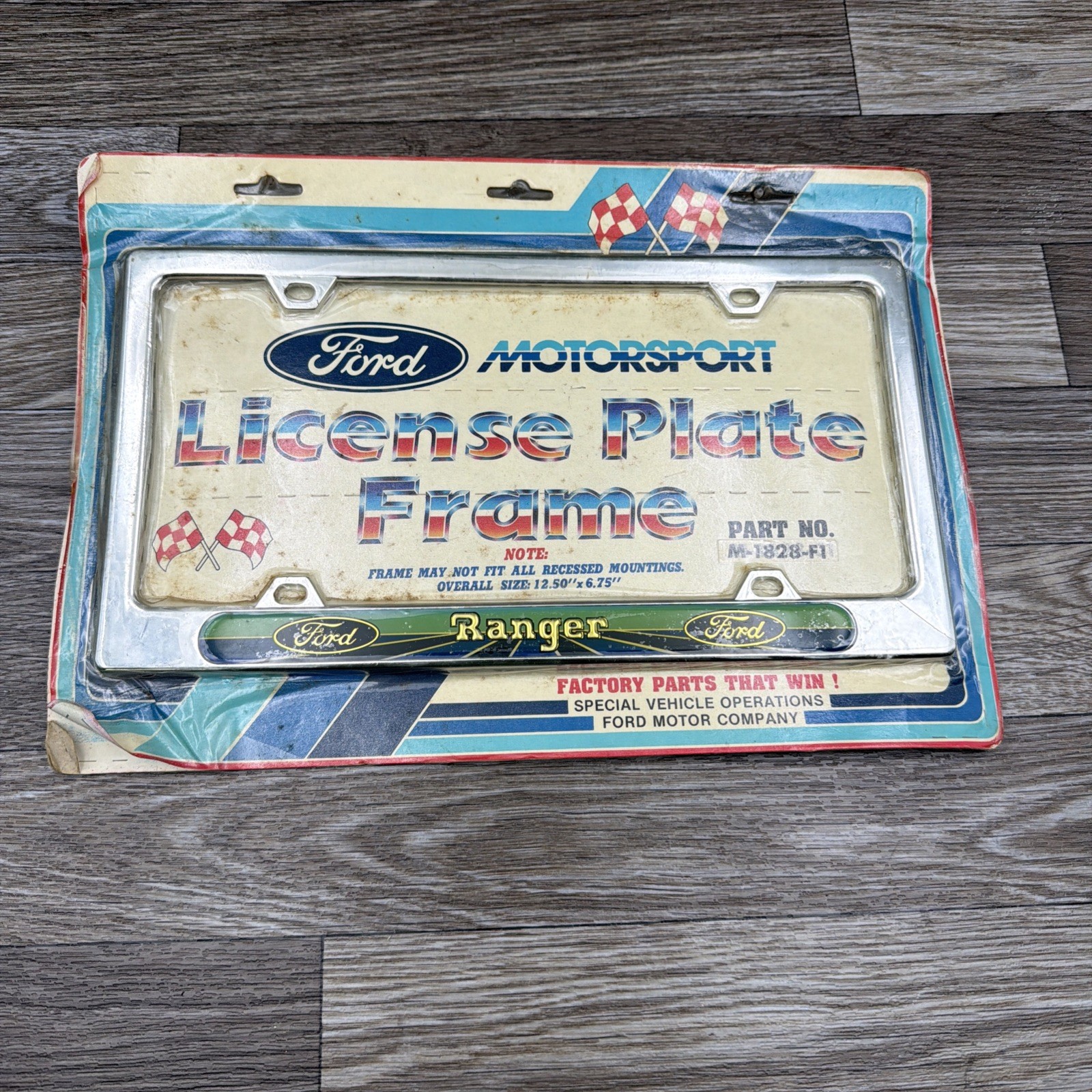 OEM Ford Motorsport Chrome License Plate Frame M-1828-f1 Ranger Vintage