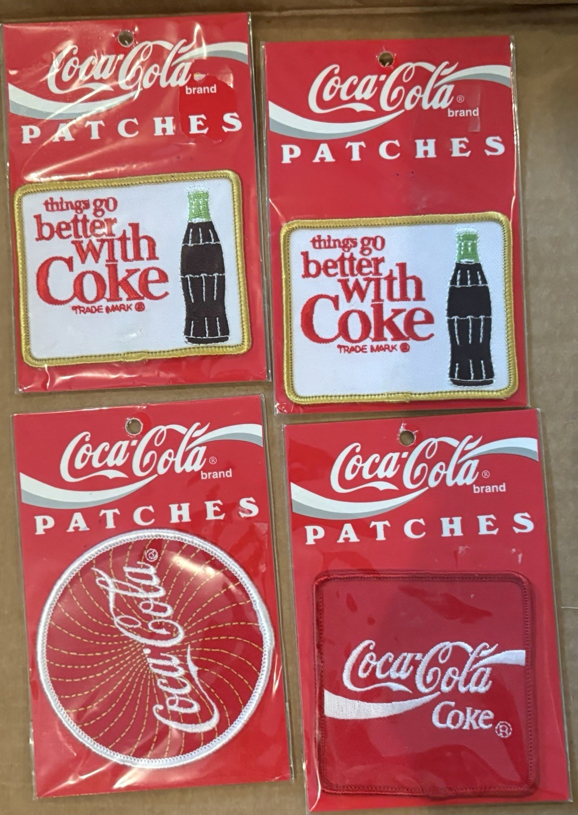 Vintage 1995 COCA COLA Patch Set Of 4 NOS THINGS GO BETTER W/ COKE