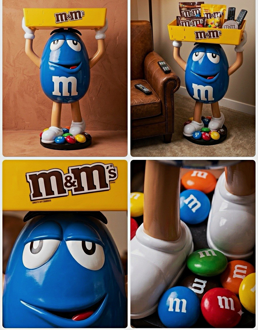 RARE 4ft M&MS Blue Character Advertising Display Tray Stand, Candy  Theme
