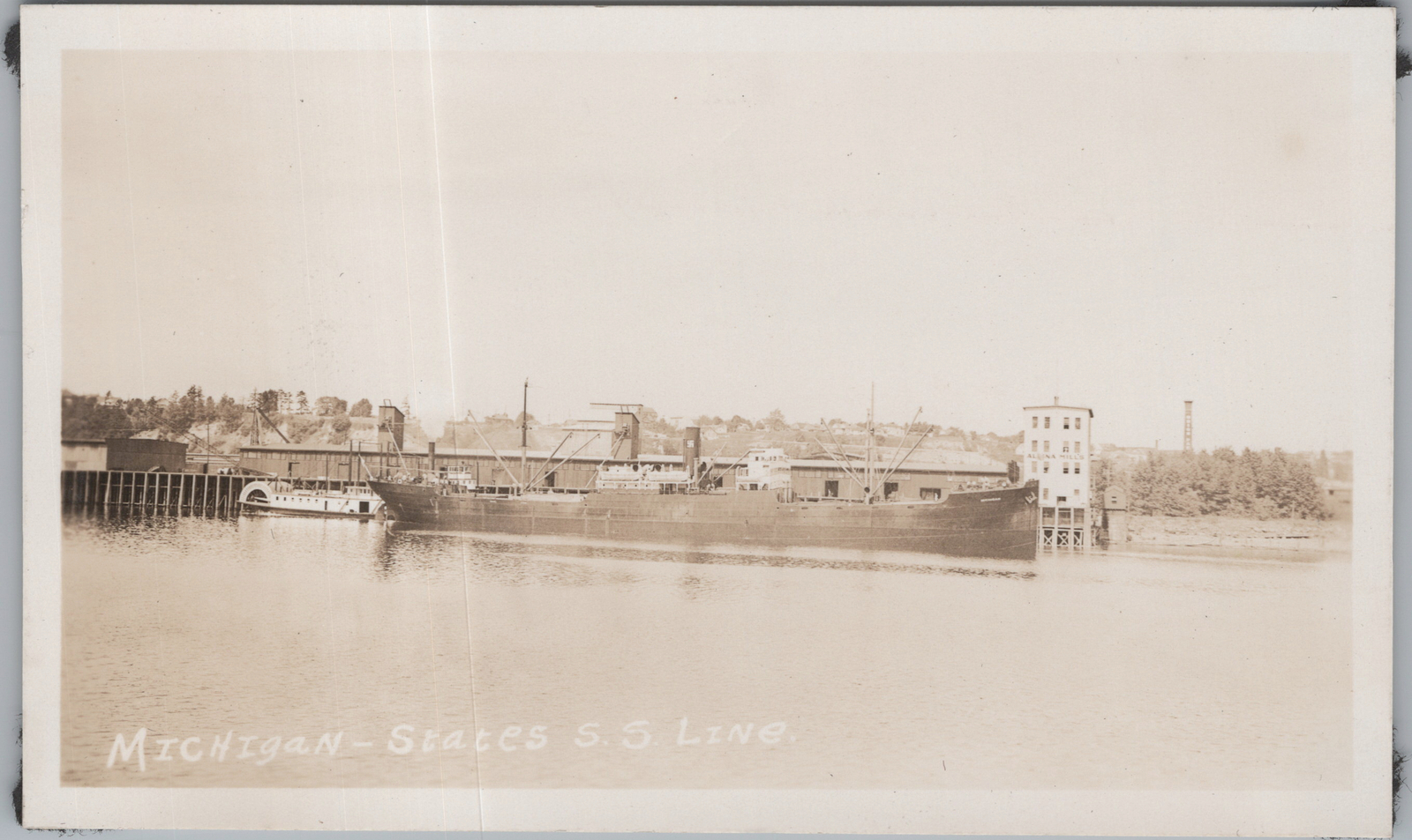 Antique PNW 1930 Michigan States S.S. Line Portland Oregon Original Photo