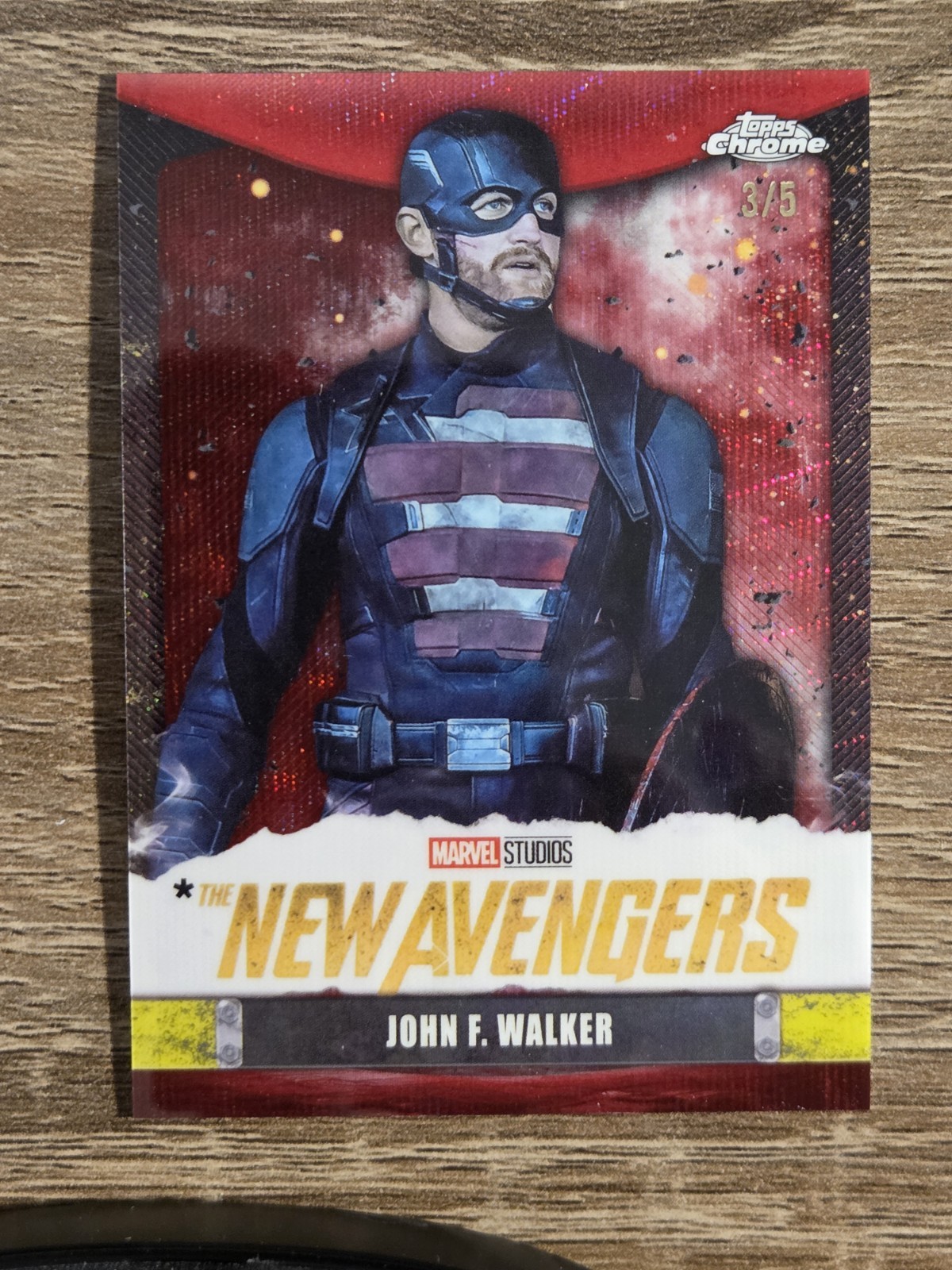 2025 Topps Chrome Marvel John F Walker New Avengers SSP Red Wave /5 US Agent