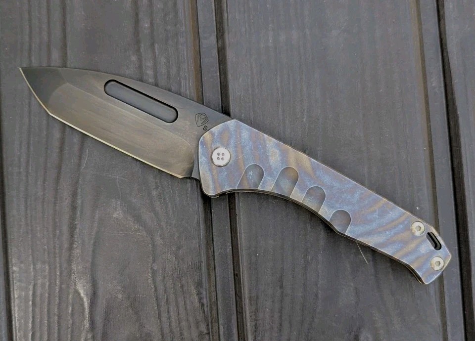 Medford Praetorian Slim Flamed Titanium Frame Lock Tanto