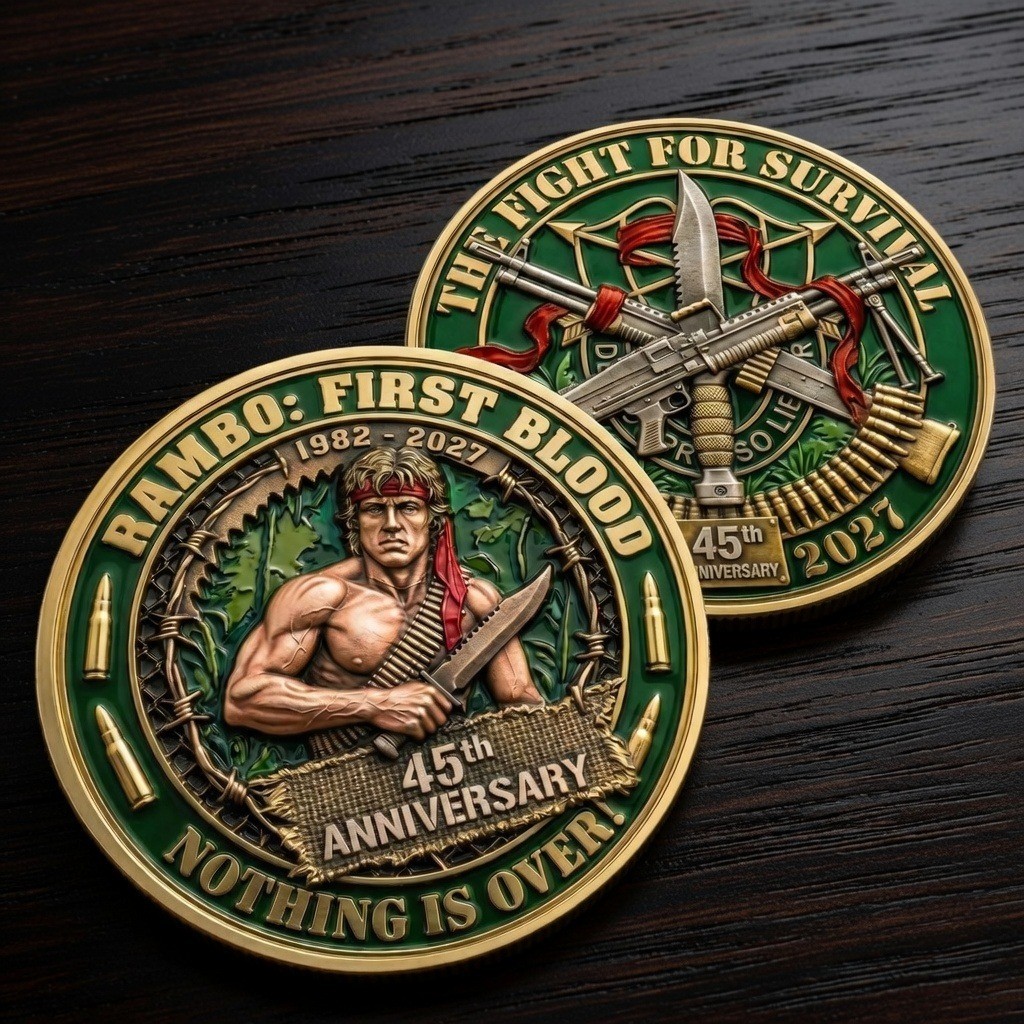 Rambo First Blood 45th Anniversary Commemorative Coin 1982-2027 Sylvester Stallo