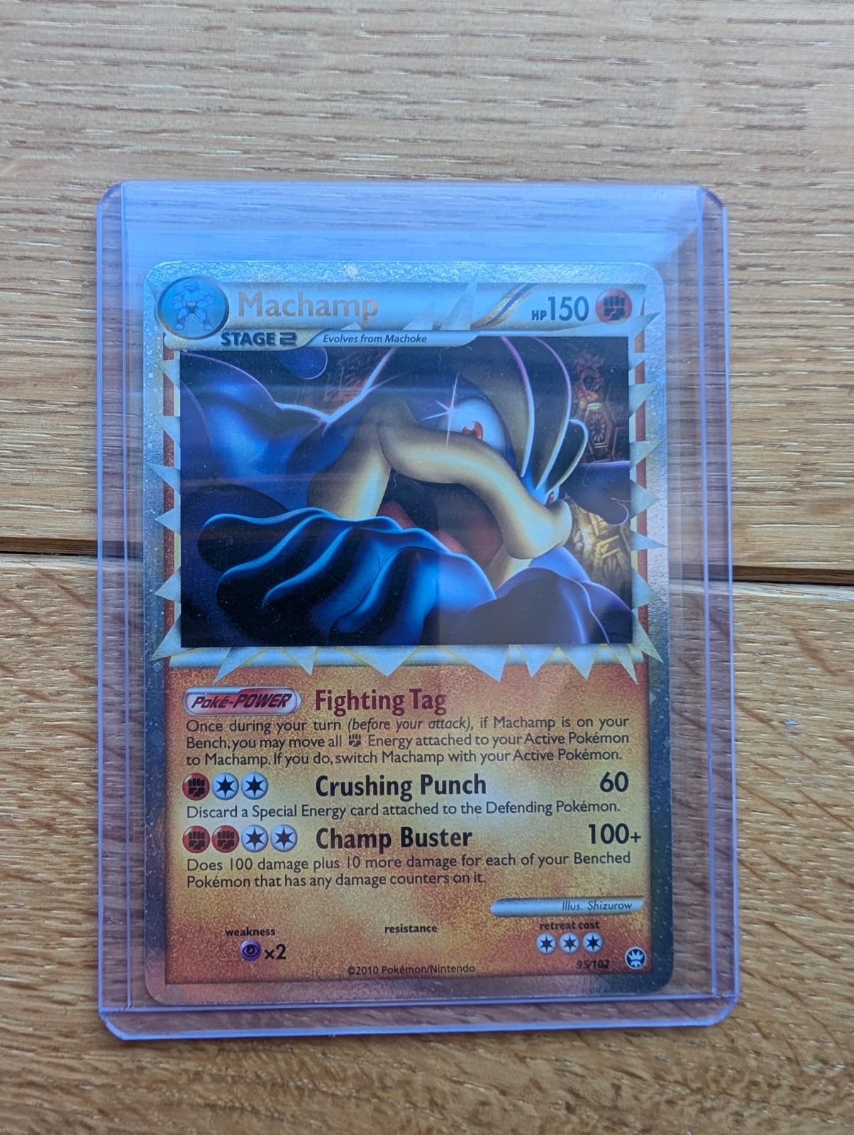 Machamp Prime 95/102 HGSS Triumphant Holo Rare Pokémon Card 2010 NM