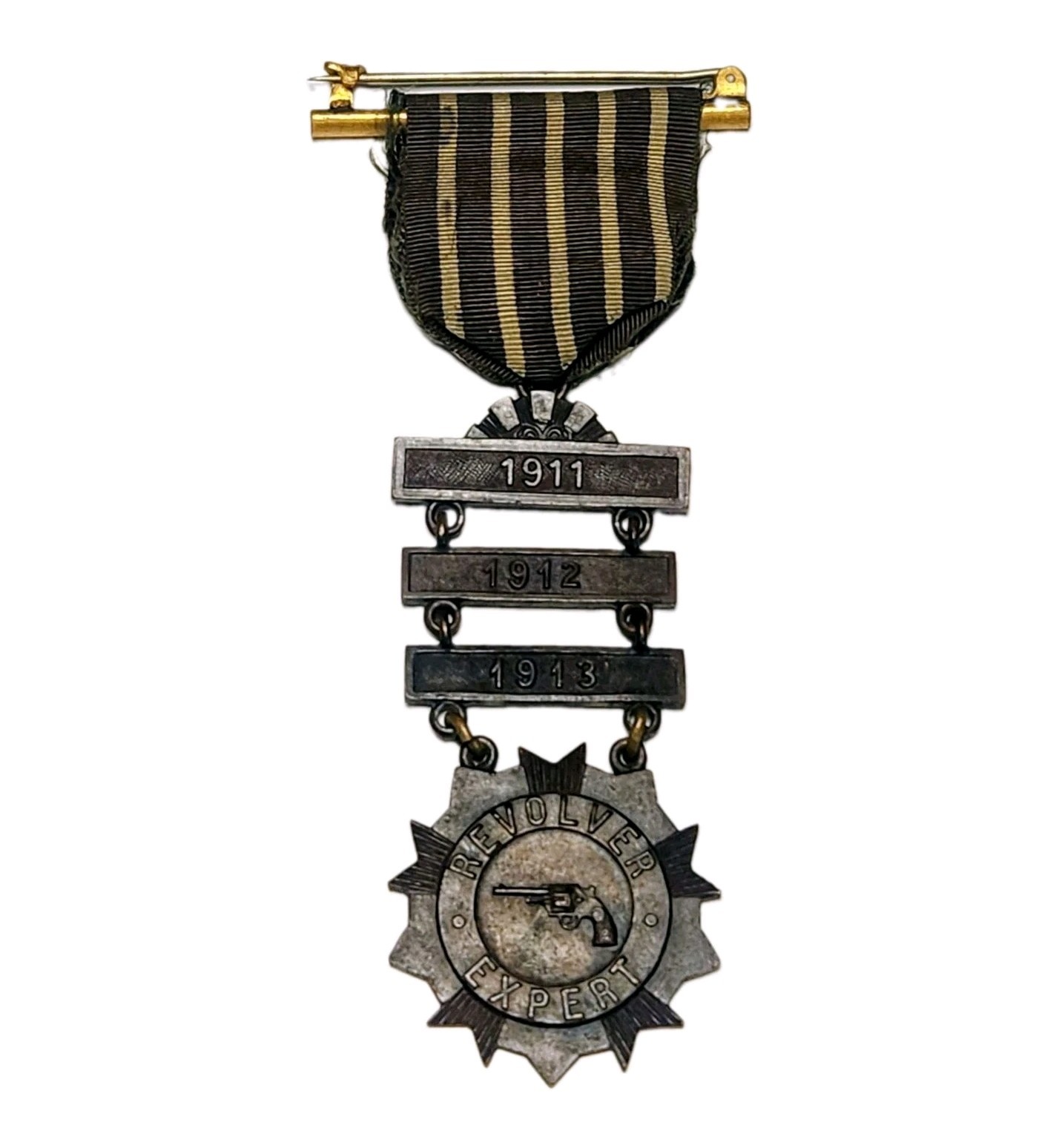 Rare Pre WWI 1911-1913 US Army National Guard Revolver Expert Medal Hayes Bros