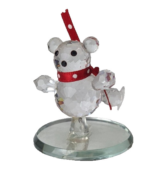 vintage 1985 Spoonliques crystal figurine ice skating bear