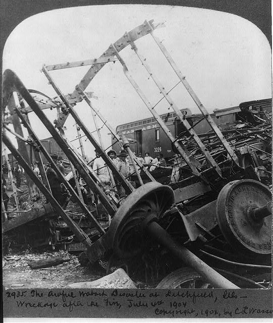 Litchfield Illinois Wabash Railroad Disaster 1909 Train Wreck Wreckage