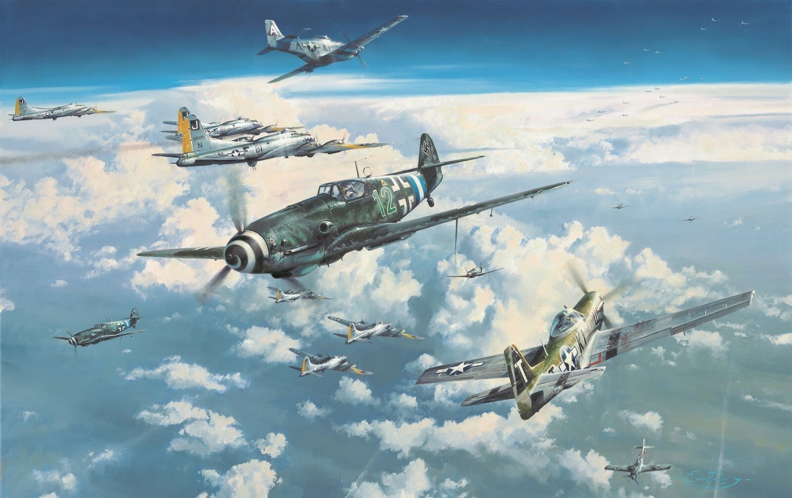 Headlong into the Clash by Robert Taylor signed by Luftwaffe & US Fighter Aces