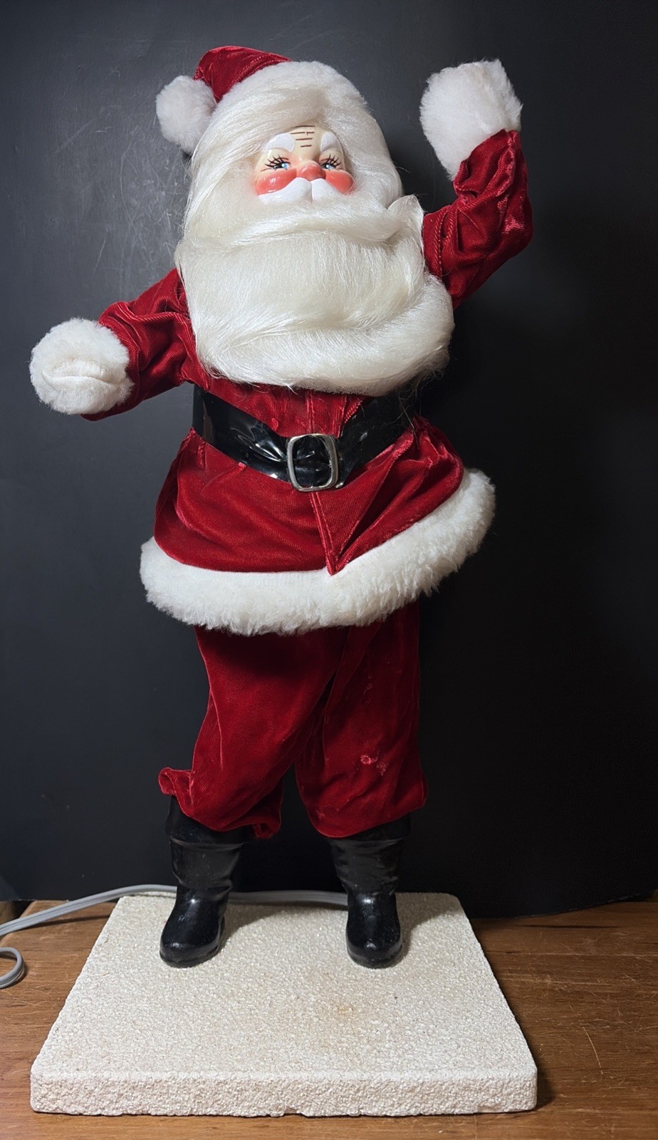Vtg Harold Gale Red Santa Claus Store Display Mechanical Movement Corded