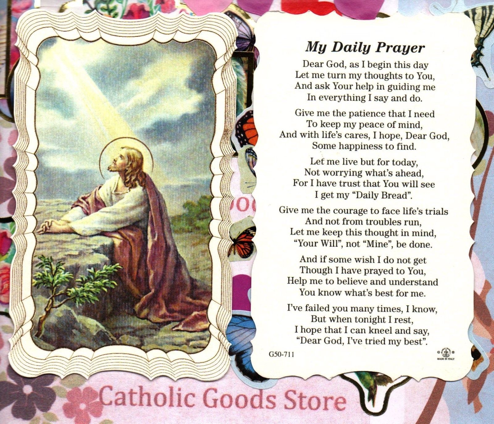 My Daily Prayer - Scalloped paperstock Holy Card