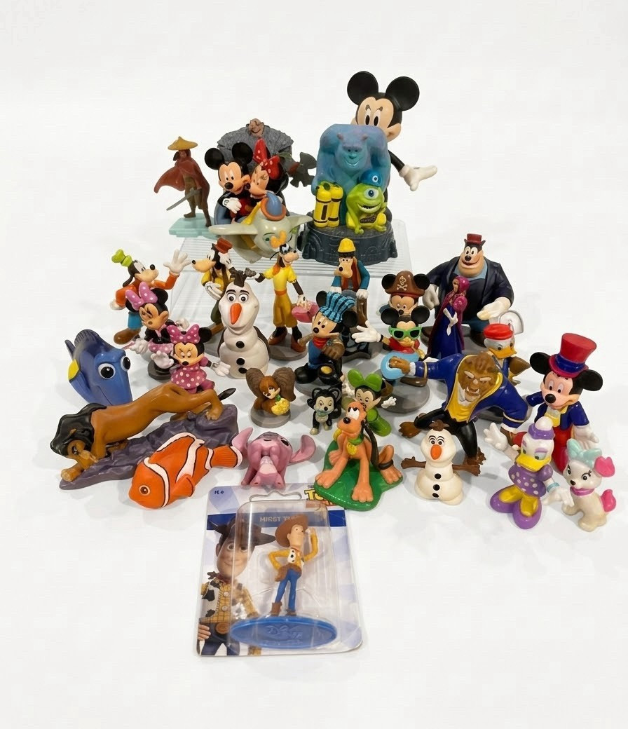 Disney/Pixar Mixed Character Figurines Lot 5in Mickey Minnie Olaf Dumbo Woody