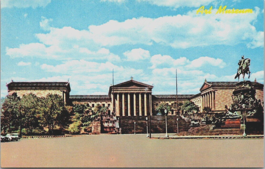 Philadelphia Museum of Art Building Monument George Washington Postcard c1960 PA