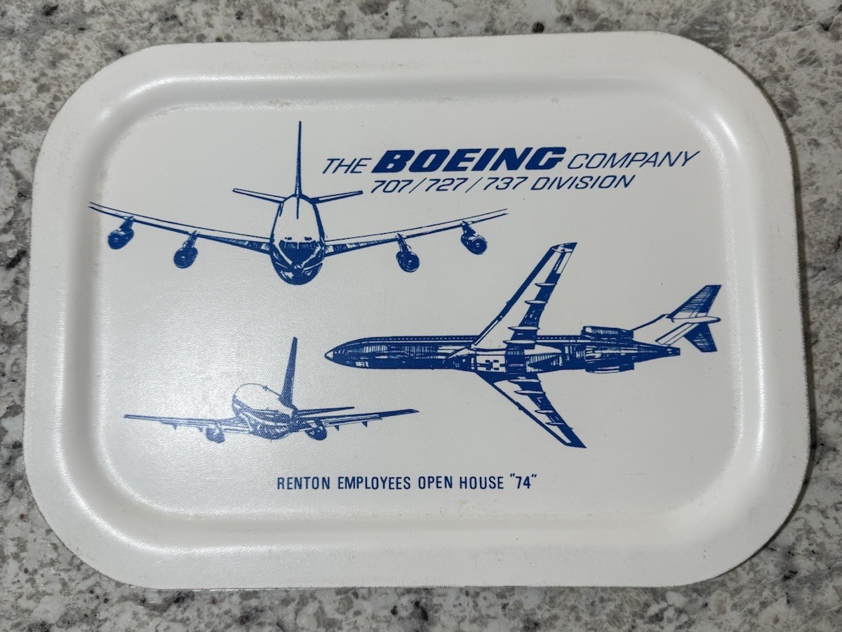 BOEING Renton Employees Open House 1974 Metal Tray 707 727 737 Division