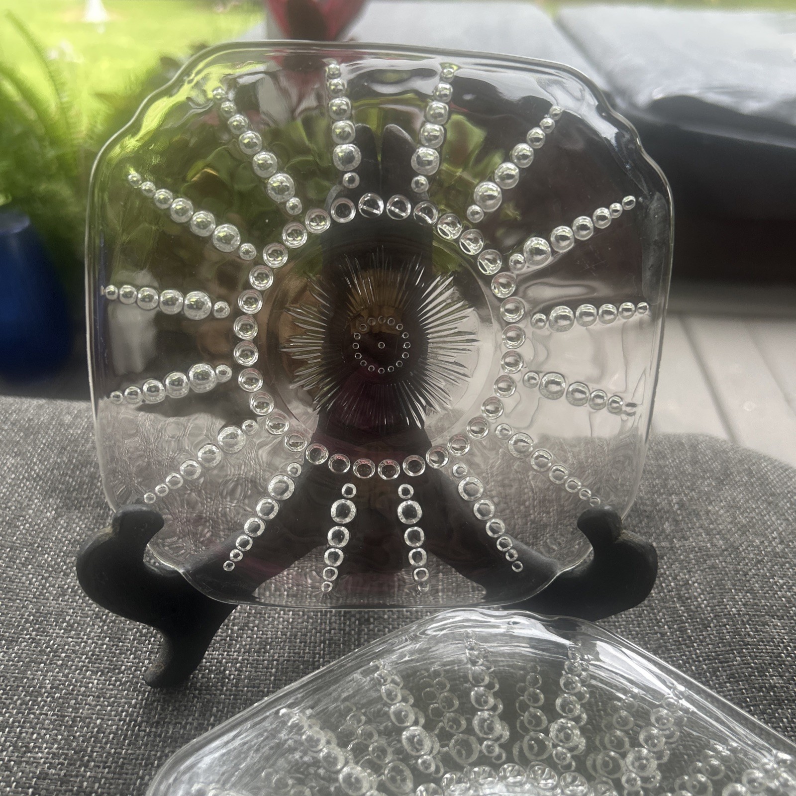 Vintage Federal Glass Columbia Clear Bread Plates. Set Of Five